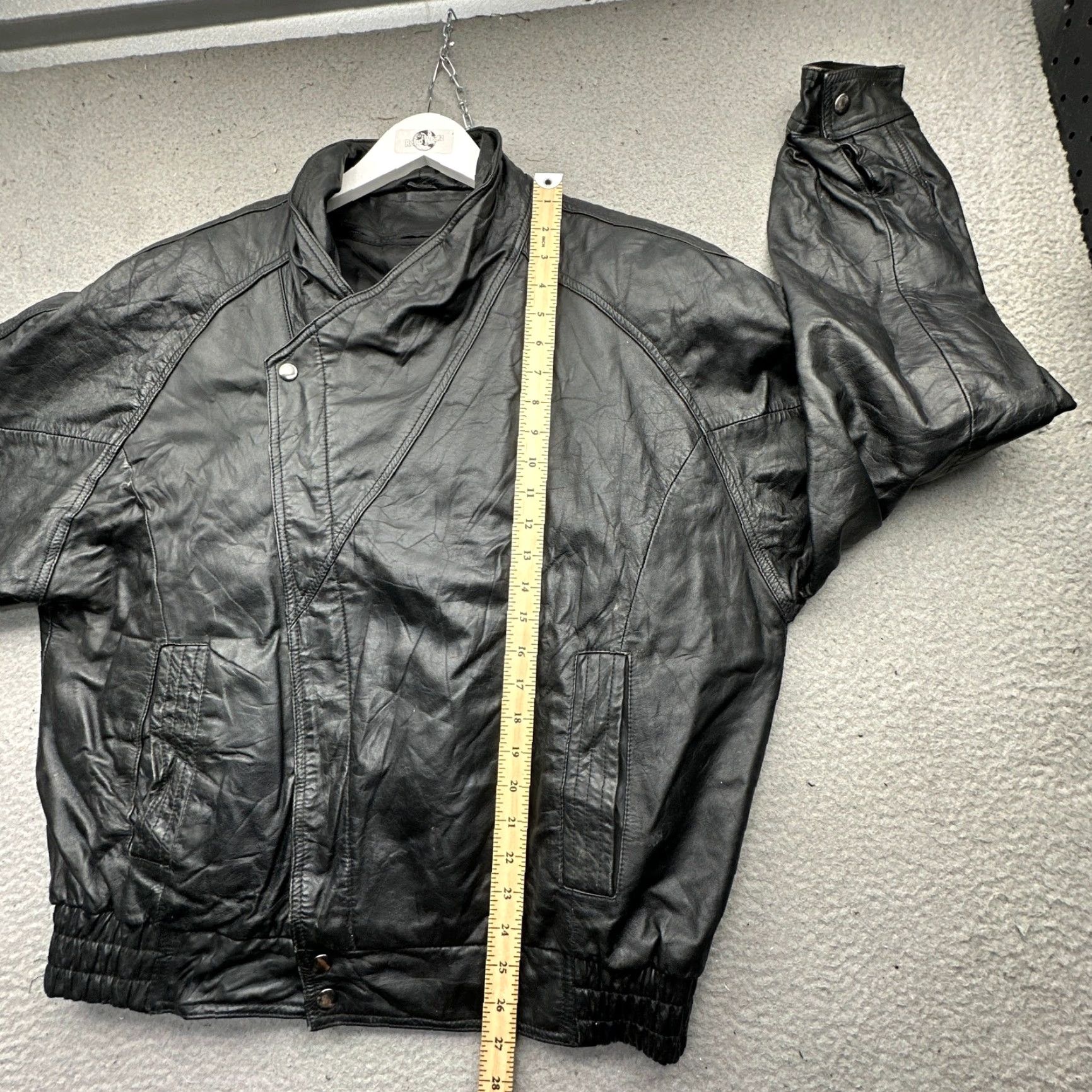 Ben Sherman VINTAGE Bermans Leather Moto Jacket Mens Large Long Black Lined Rider Jacket Size US L / EU 52-54 / 3 - 5 Thumbnail