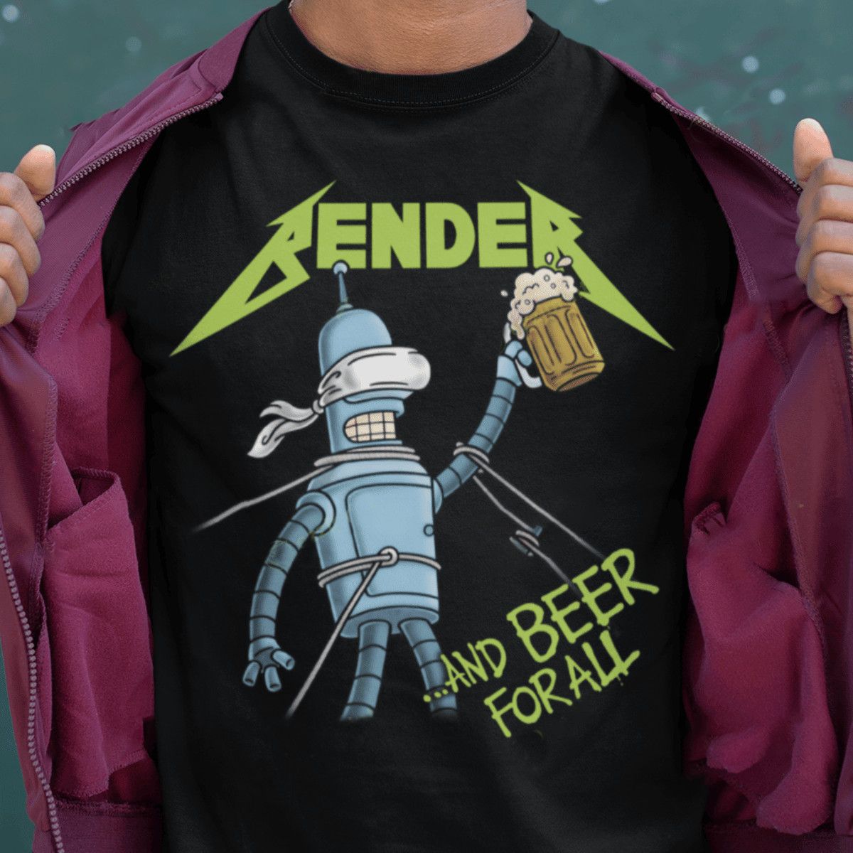 Designer Beer for All Futurama T-Shirt – Bender-Approved Style Size US XL / EU 56 / 4 - 1 Thumbnail