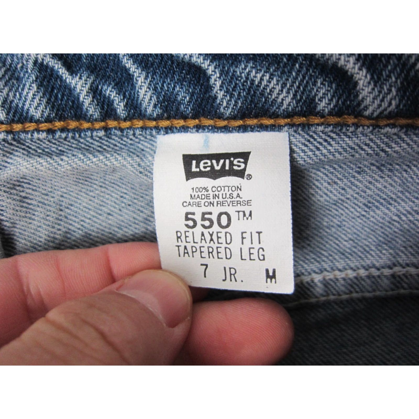Levi's VINTAGE Levi's 550 Jeans Teens 7 Jr W 26 L 29 Blue Relaxed Fit Tapered Denim USA Jeans Mens 90s Size US 26 / EU 42 - 7 Thumbnail