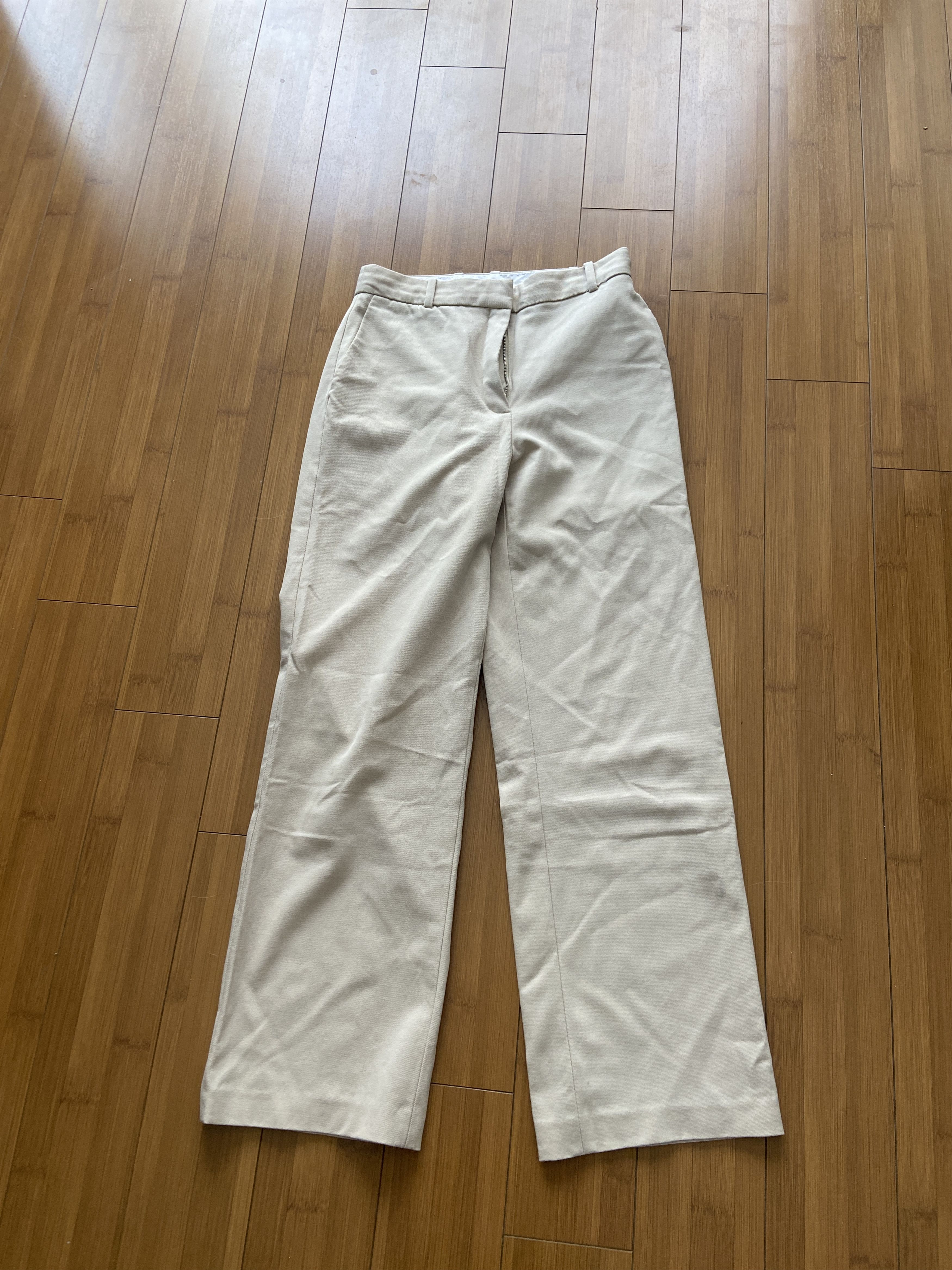 Aritzia Aritzia Babaton Beige Tan Wide Leg Dress Pants 8 Medium Size 30" / US 8 / IT 44 - 1 Thumbnail