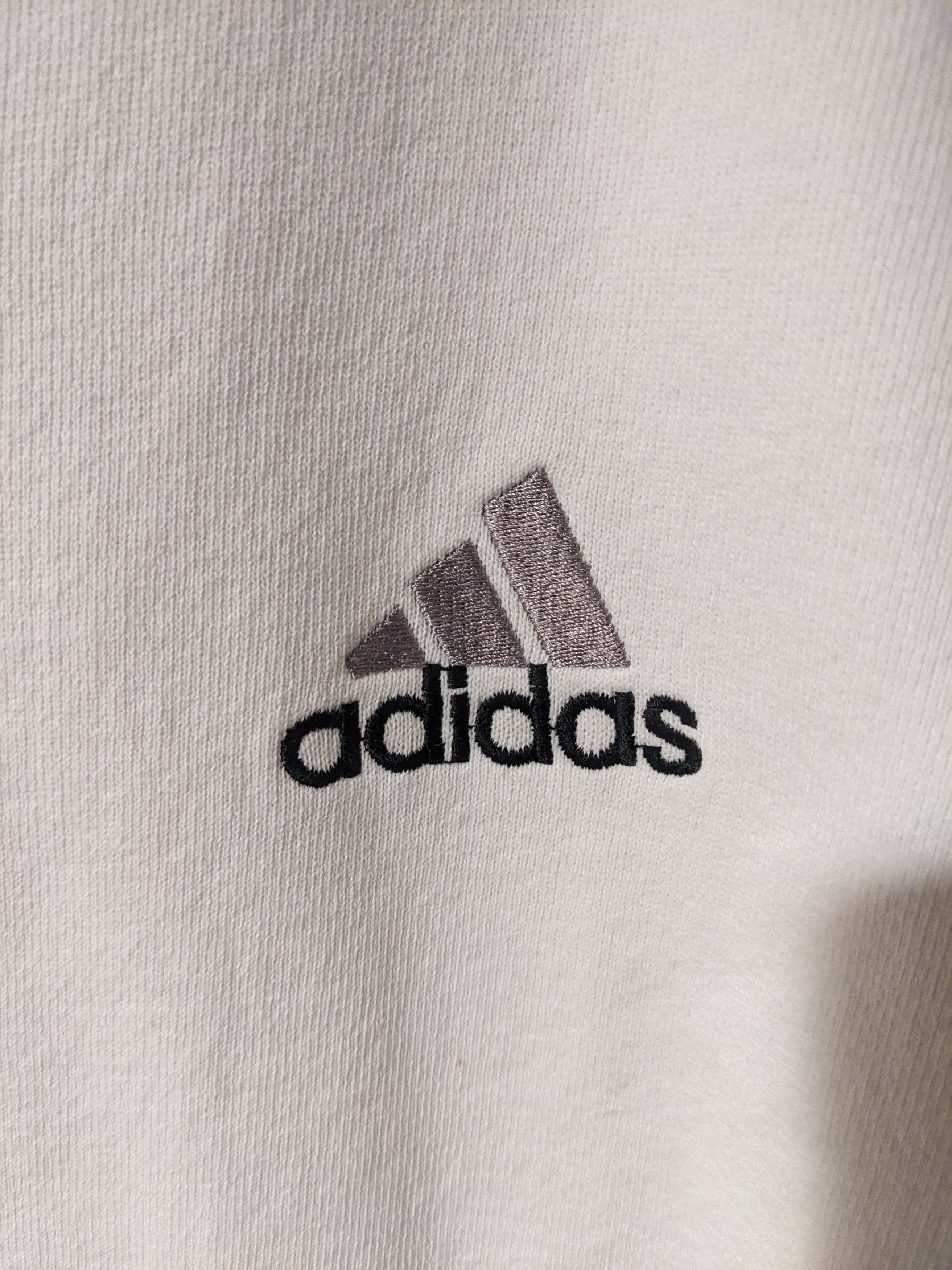 Adidas × Vintage Vintage 90s Adidas Logo Essential White Large Sweatshirt Size US L / EU 52-54 / 3 - 2 Thumbnail