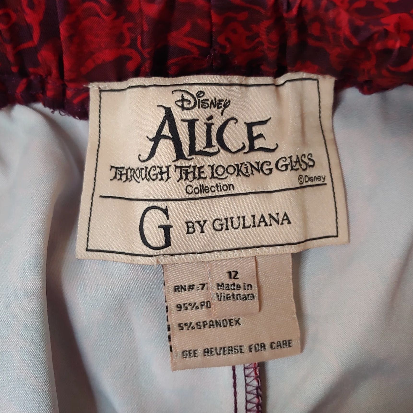 Disney Disney Through the Looking Glass by GIULIANA 1X Outfit Shirt Pants Red Women Size XL / US 12-14 / IT 48-50 - 4 Thumbnail