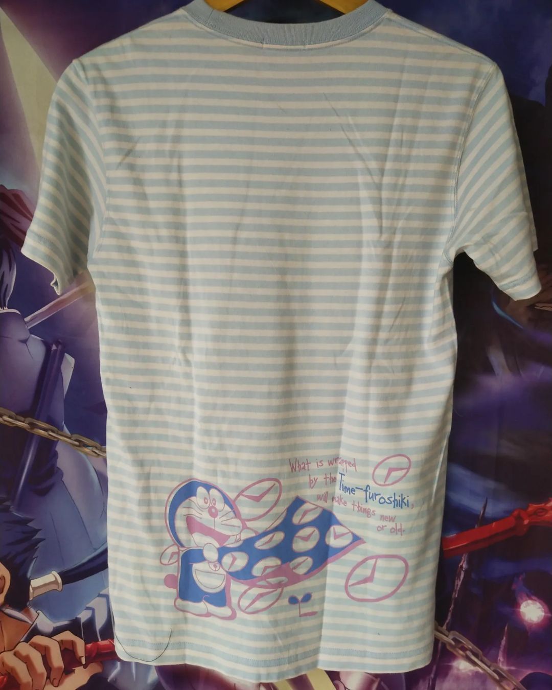 Anime × Japanese Brand × Uniqlo Doraemon x Uniqlo Big Print Stripes Blue Anime Tees Size US M / EU 48-50 / 2 - 3 Thumbnail