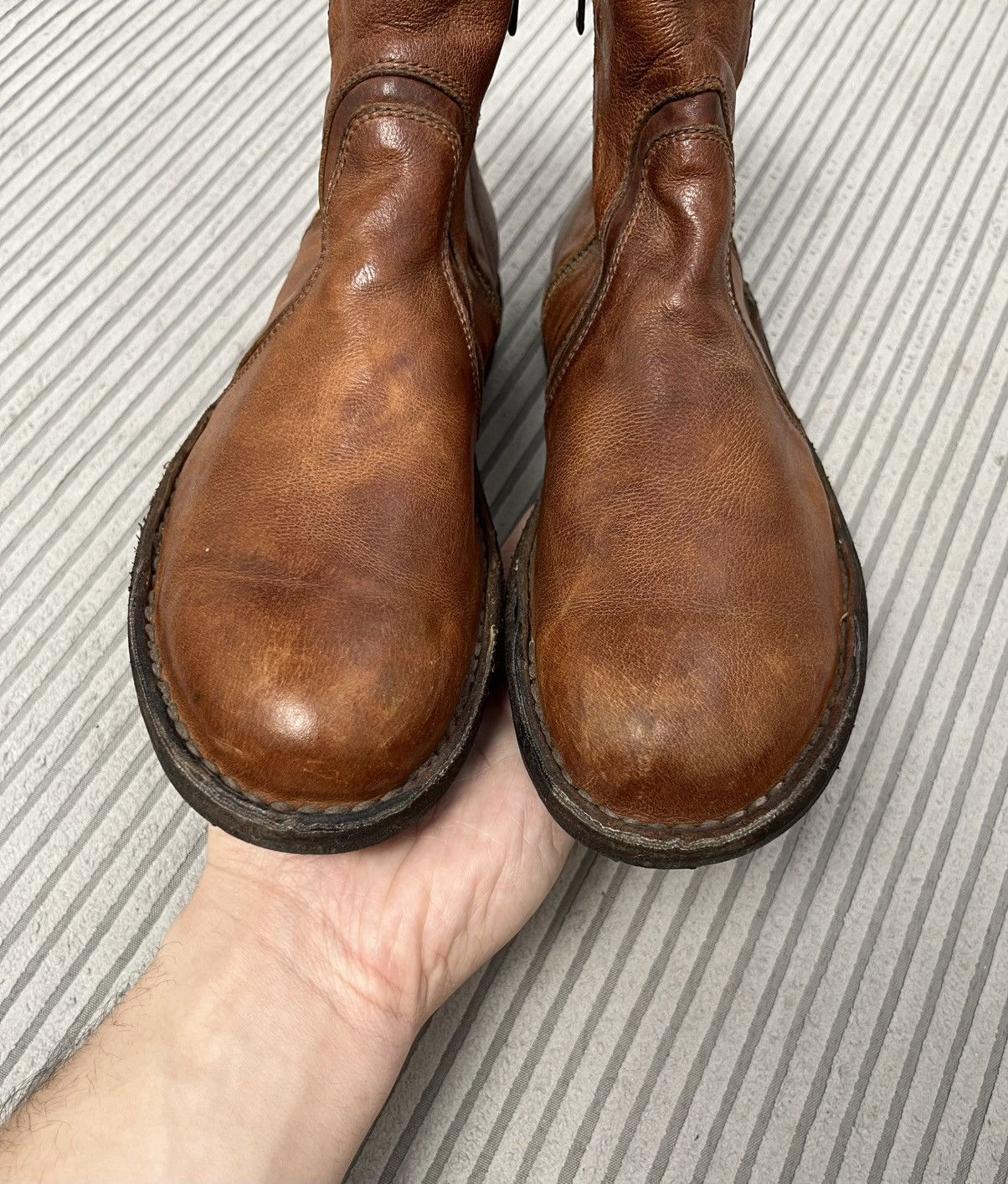 Guidi Leather Ankle Zip Guidi Style Biker Brown Boots 90s Size US 7.5 / EU 40-41 - 10 Thumbnail