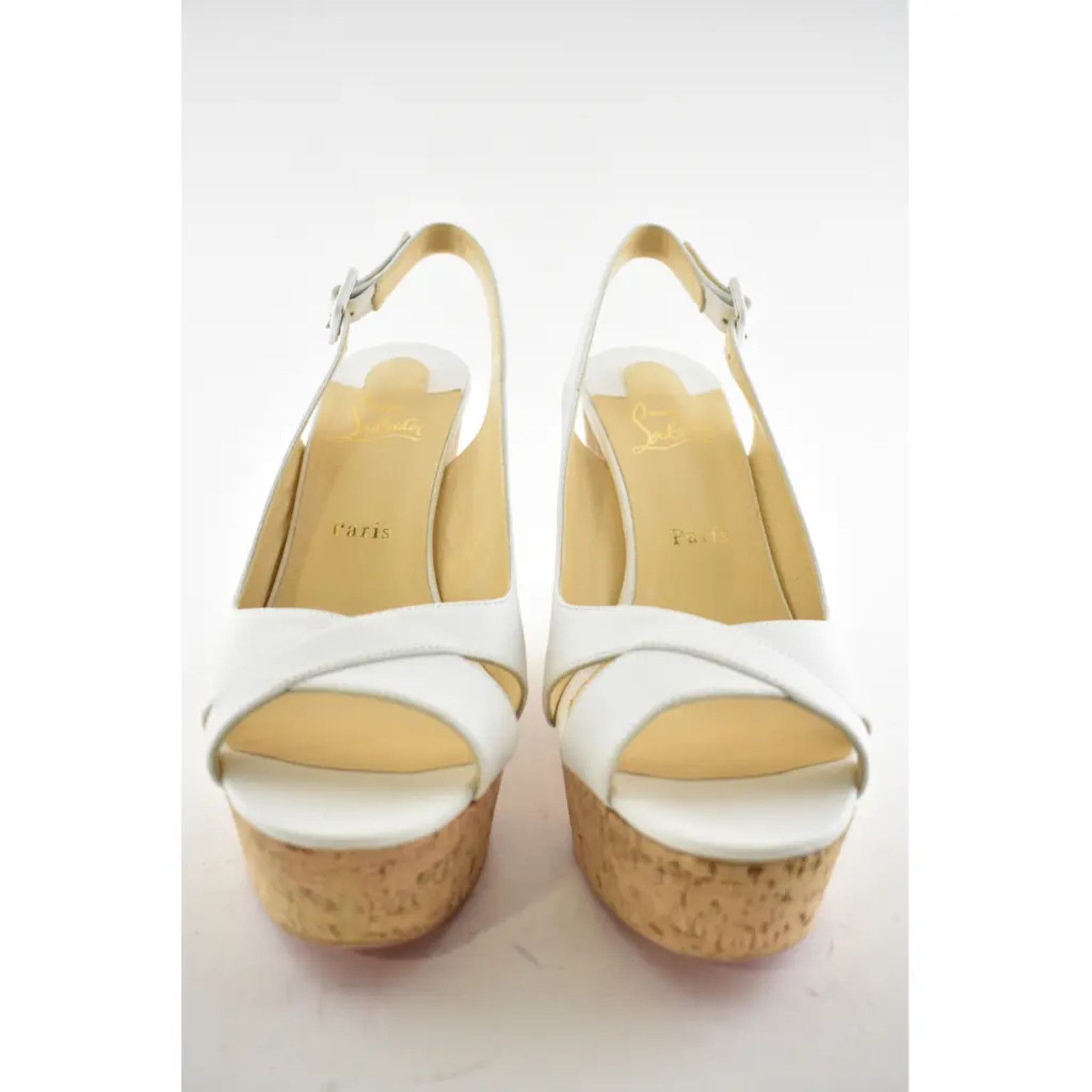 Christian Louboutin Christian Louboutin Reine De Liege 120 White Cork Platform Size US 12 / IT 42 - 6 Thumbnail
