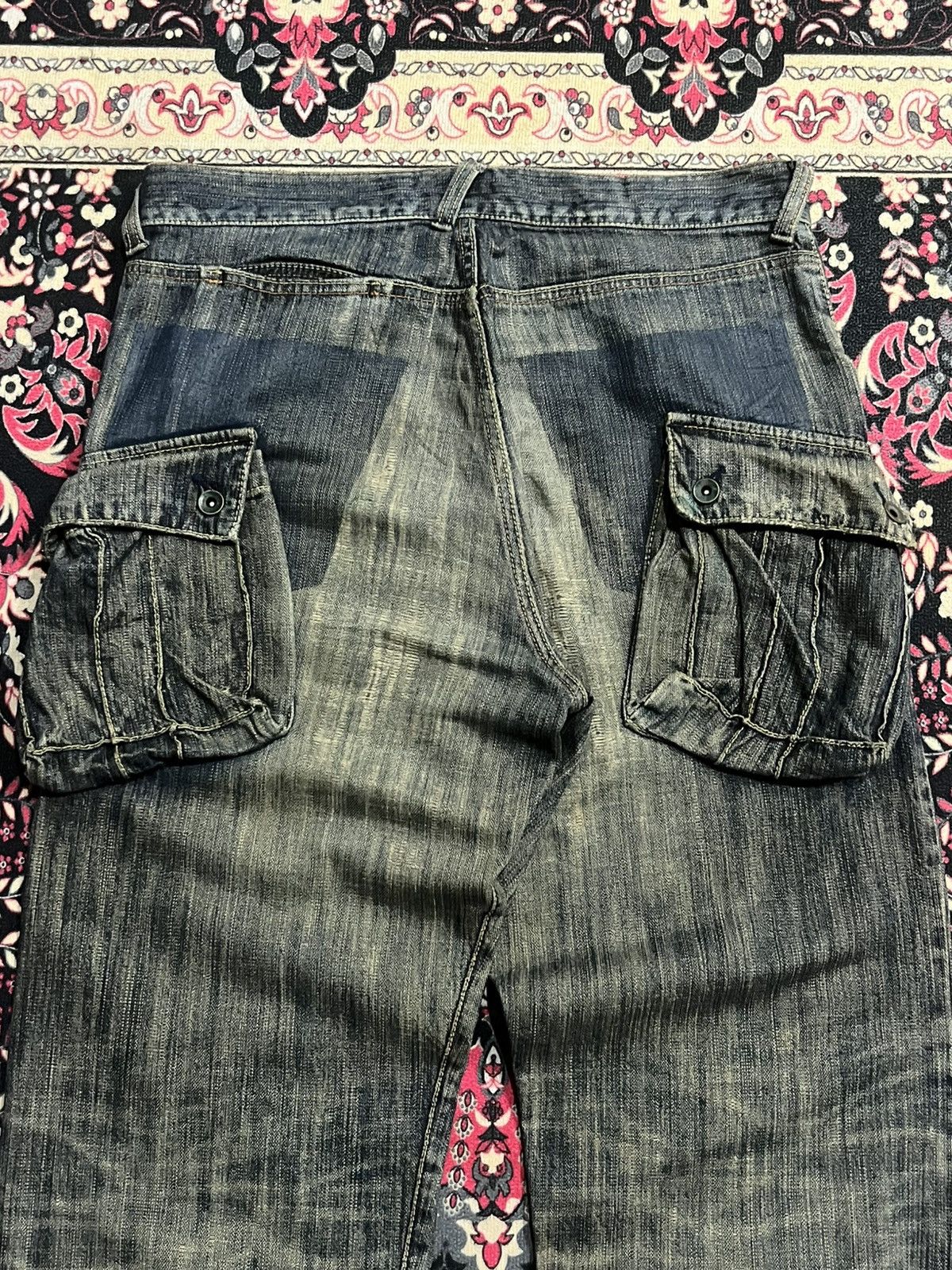 MasterPiece ⚡️Destroy⚡️Masterpiece Tactical Cargo Trashed Double Knee Jean Size US 33 - 9 Thumbnail