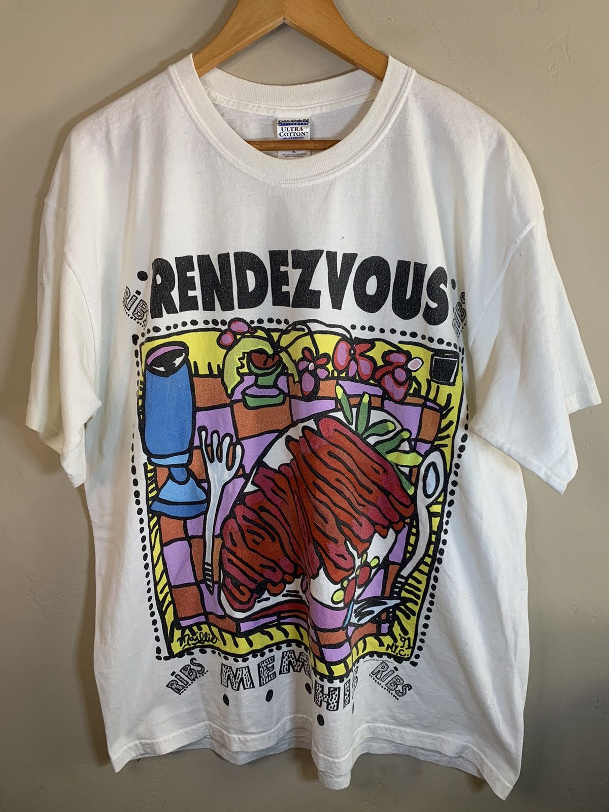 Vintage RARE* Vintage Charlie Vergos BBQ Rib Rendevous Memphis Shirt Size US XL / EU 56 / 4 - 1 Thumbnail