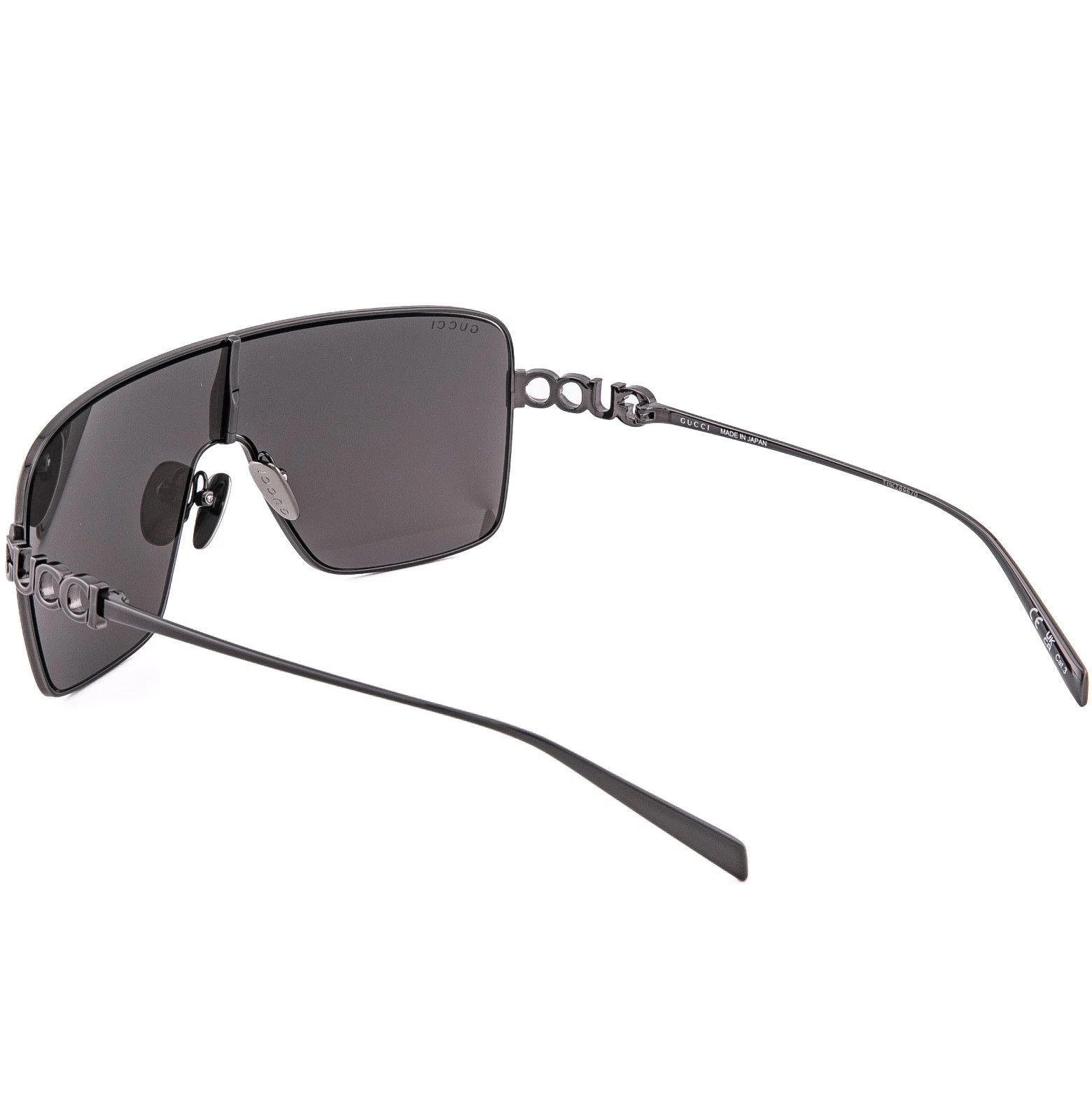 Gucci GUCCI 1936 Gg1936S Gray Black Logo Metal Mask Sunglasses 002 Size ONE SIZE - 4 Thumbnail
