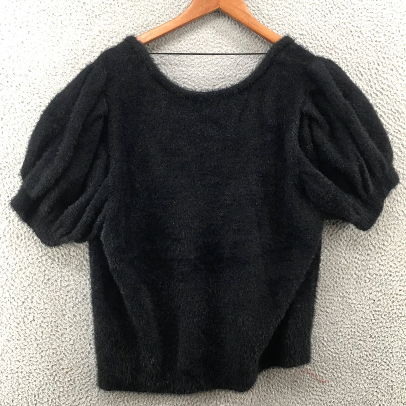 Old Navy Old Navy Blouse Womens XXL Black Puff Sleeve Round Neck Casual NEW Shirt Size XXL / US 16-18 / IT 52-54 - 6 Thumbnail