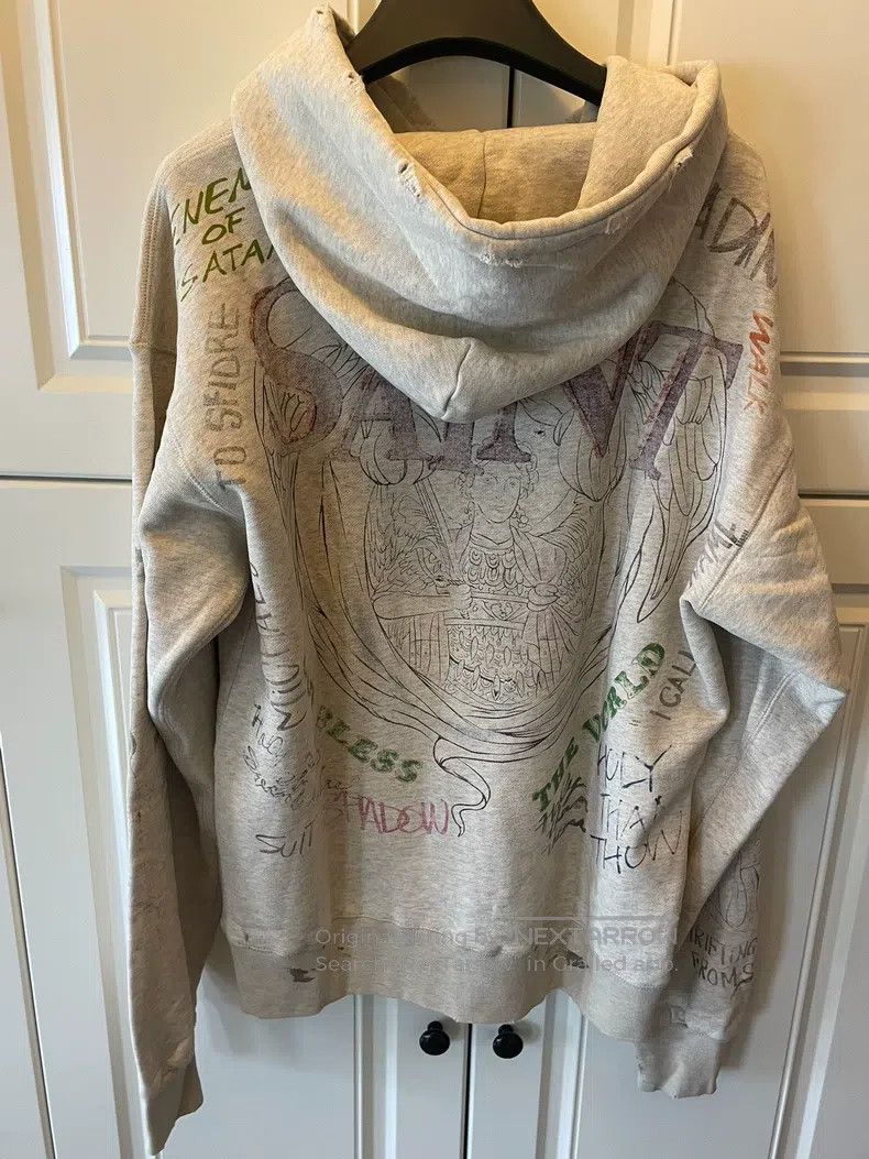 Saint Michael Saint Michael Jesus hand-painted graffiti hoodie off-white Size US M / EU 48-50 / 2 - 2 Thumbnail