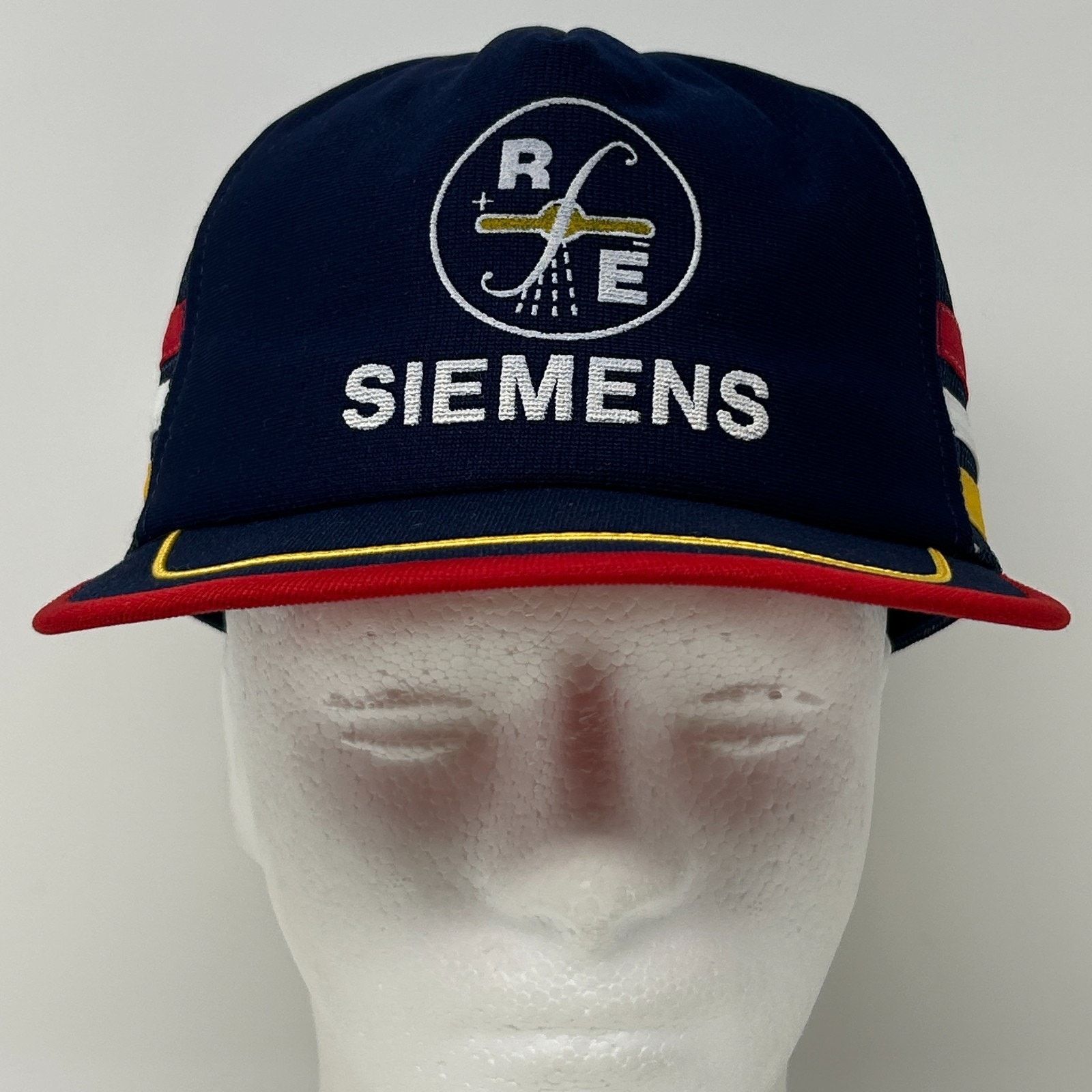 Vintage Vintage Siemens RFE 3 Stripe Trucker Hat Cap Blue 80s Size ONE SIZE - 2 Thumbnail