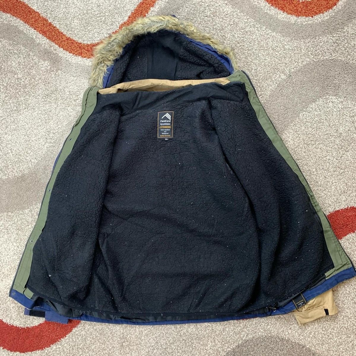 Japanese Brand Japanese Brand FIELDCORE Faux Fur Hooded Jacket Multi Color Size US L / EU 52-54 / 3 - 14 Thumbnail