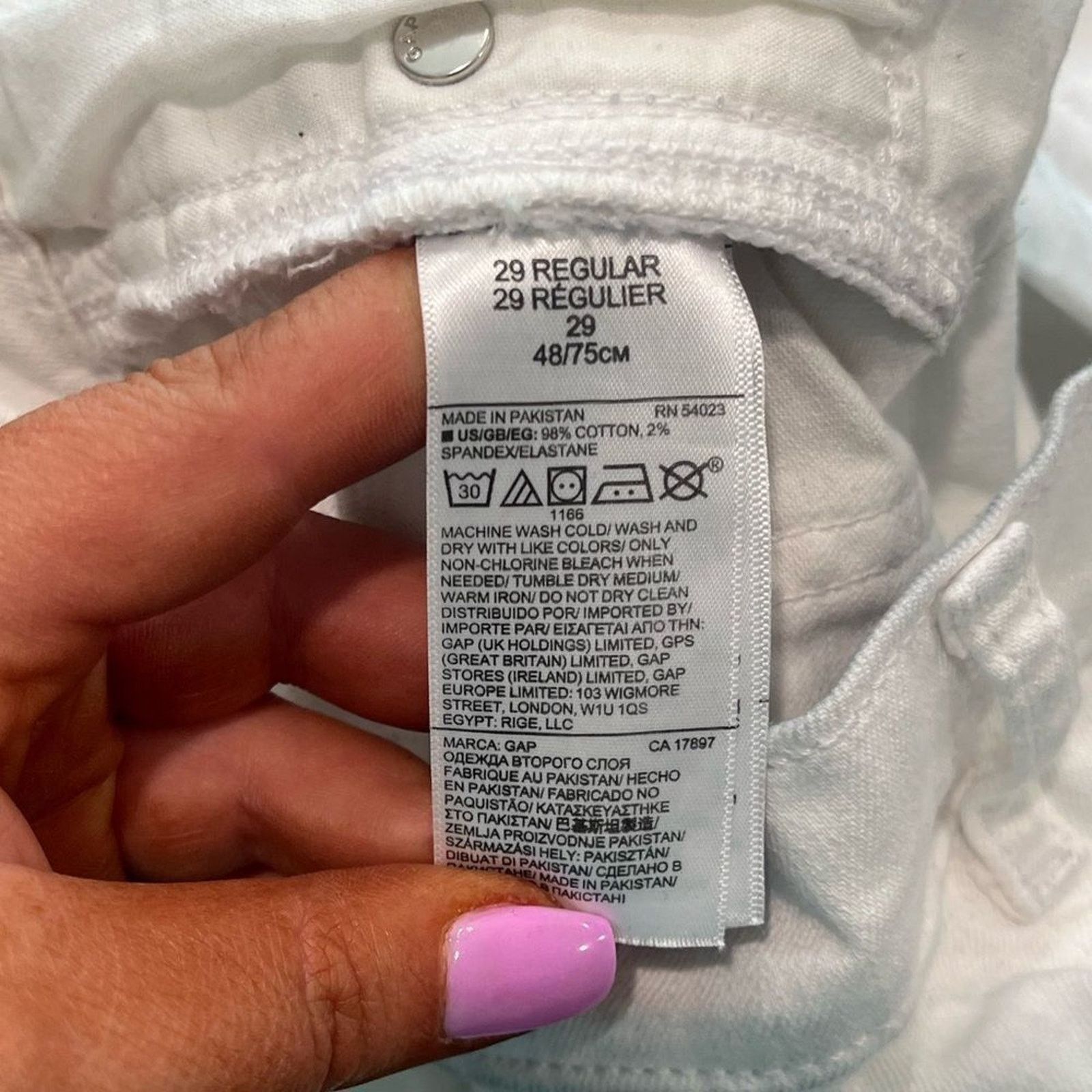 Gap Gap White Denim 3" Shorts High Waist Raw Hem Size 29 Size 29" - 5 Thumbnail