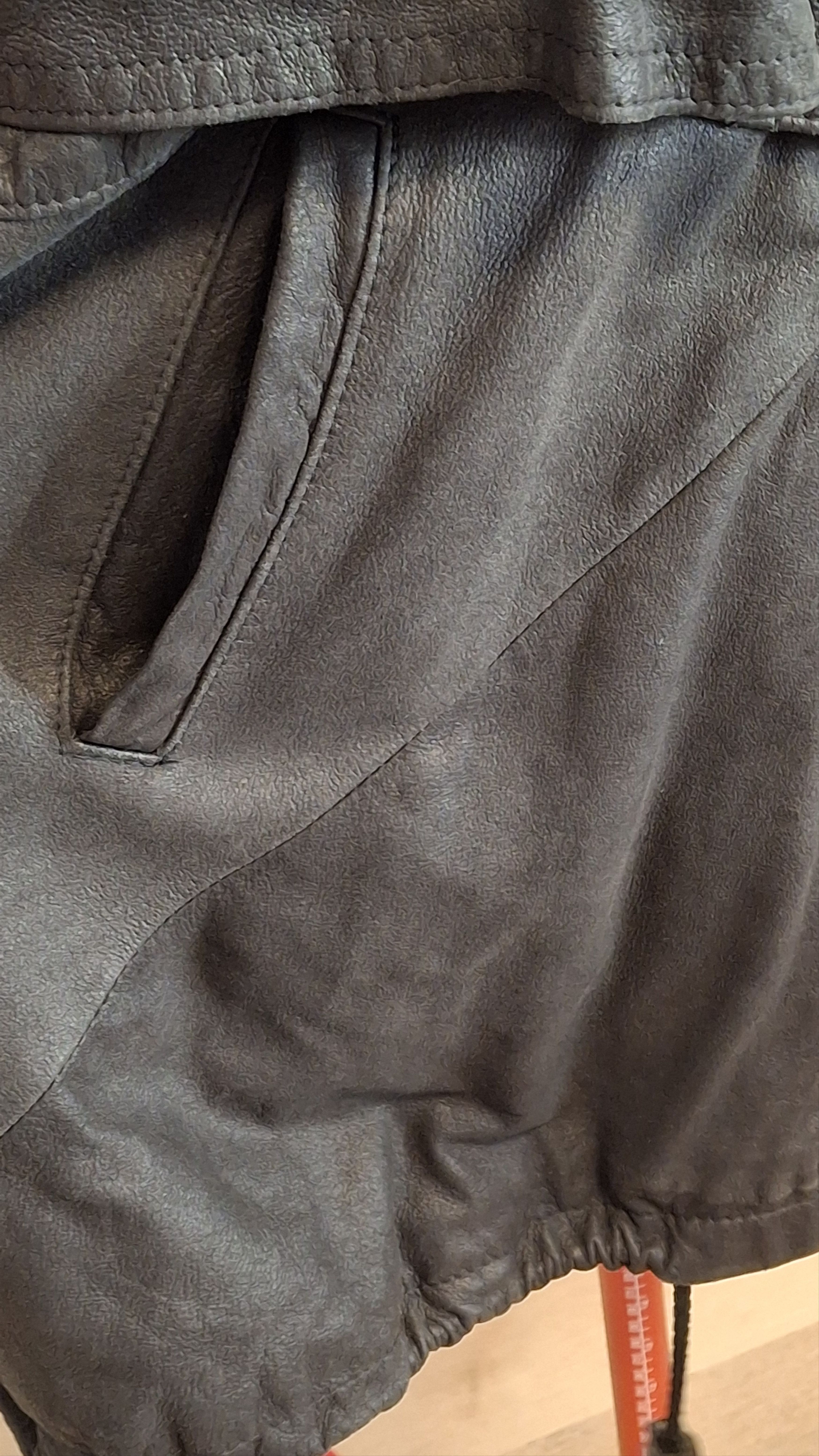 Vintage Vintage 80s Oversized Hooded Leather Parka Graphite/Green Size M / US 6-8 / IT 42-44 - 7 Thumbnail