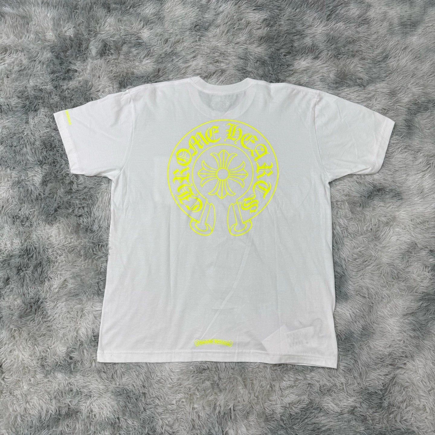 Chrome Hearts CHROME HEARTS Neon Pink Stripe Logo Tee | Grailed