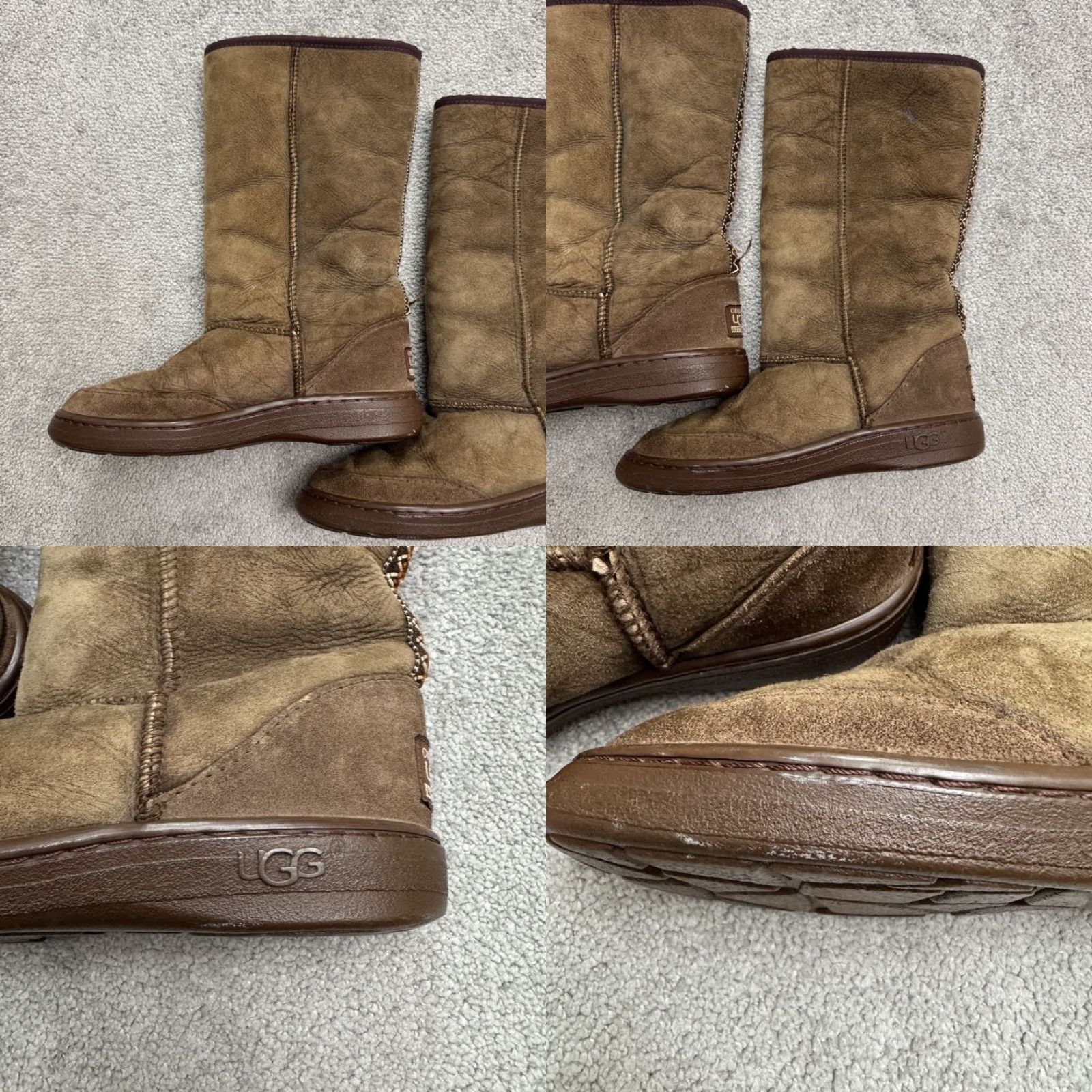Ugg VINTAGE UGG Australia Wool Sheepskin Knee High Boots Women 8 Brown Winter Outdoor Casual Leather Cowgirl Boots Size US 8 / IT 38 - 8 Thumbnail