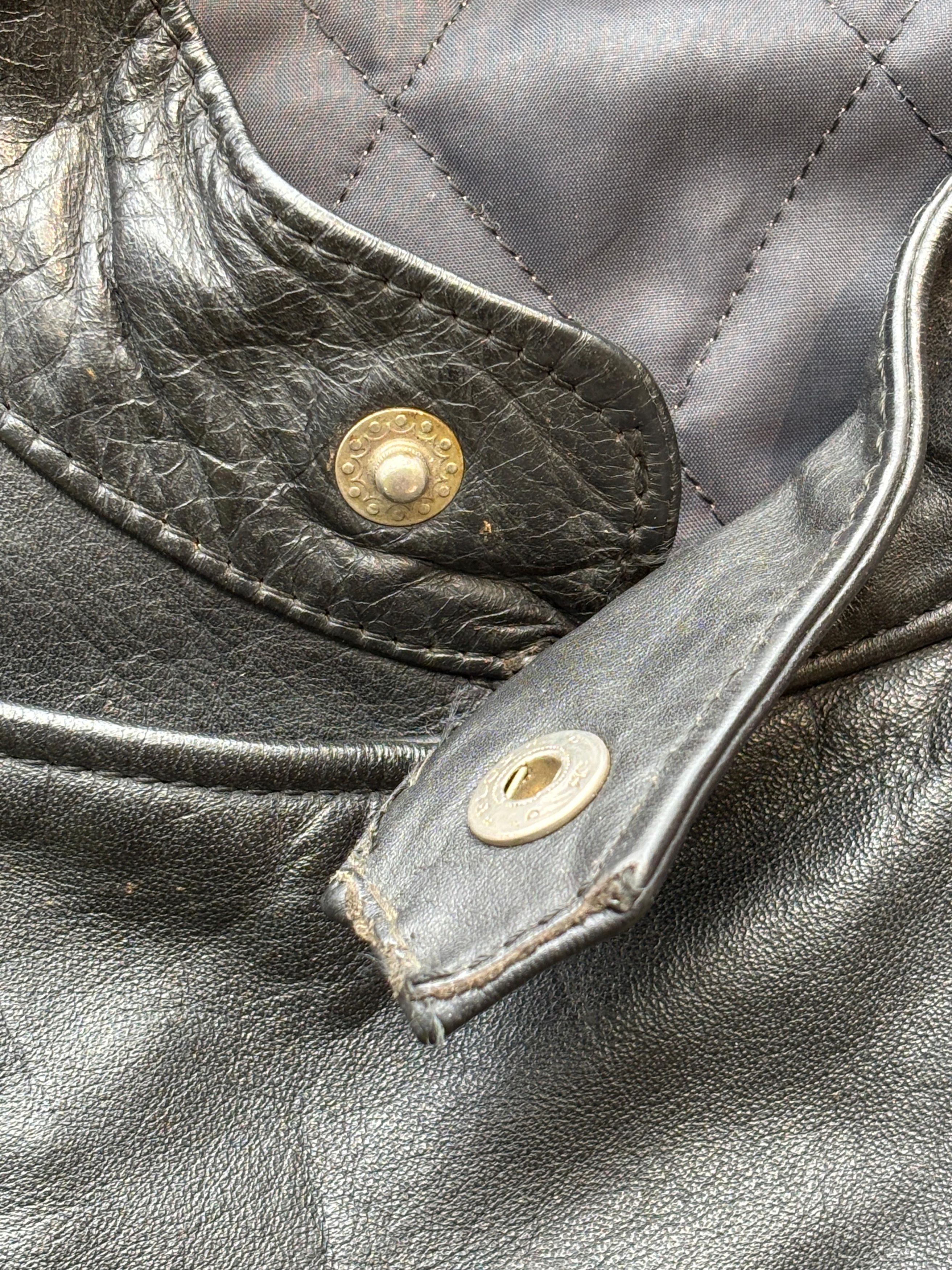 Vintage Rare 70 Moto Cuir Paris Motorcycle Horsehide Leather Jacket Size US M / EU 48-50 / 2 - 6 Thumbnail