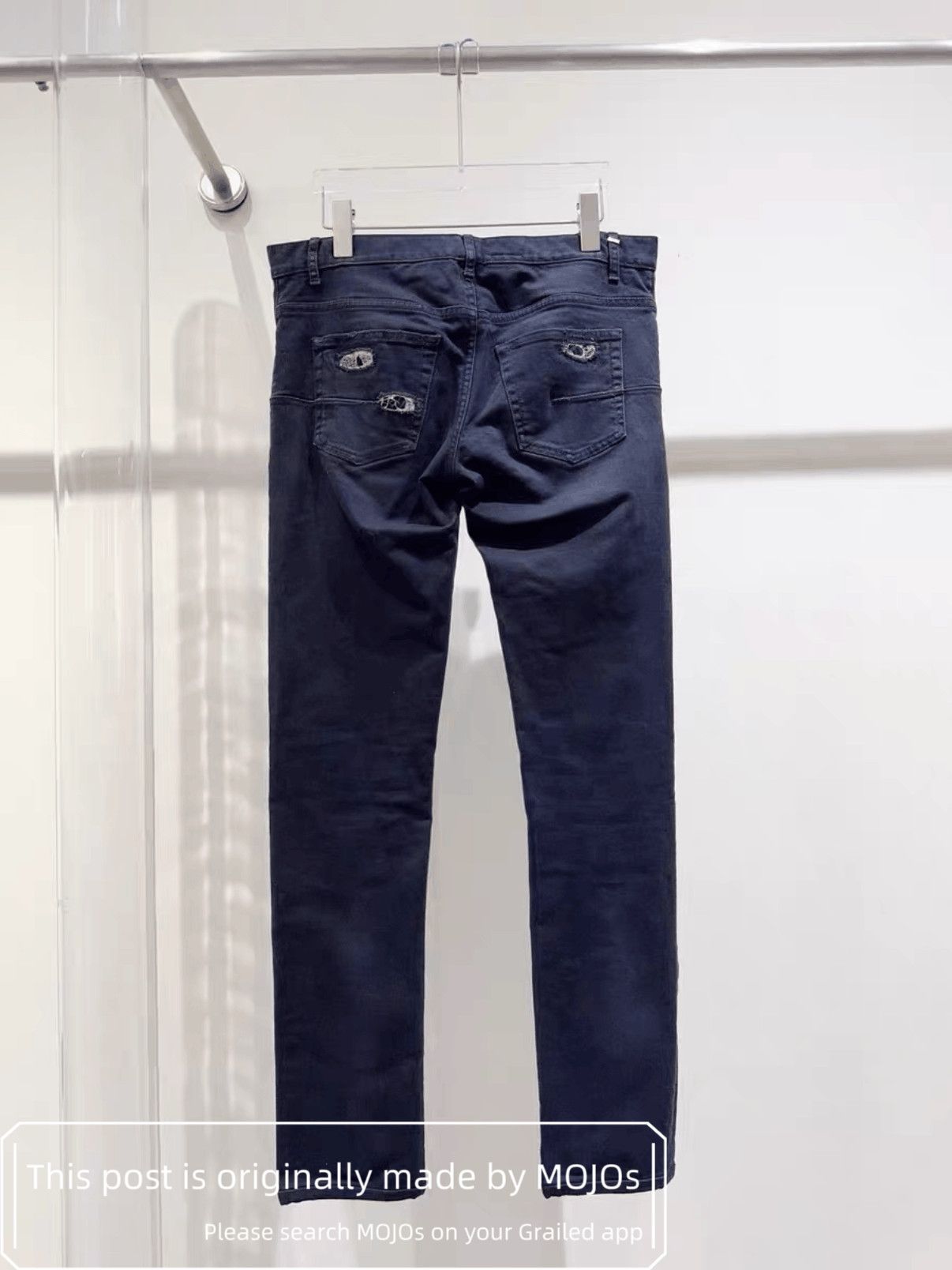 Dior Sz 33 Dior Distressed Patch Denim mojos114828 Size US 33 - 2 Thumbnail