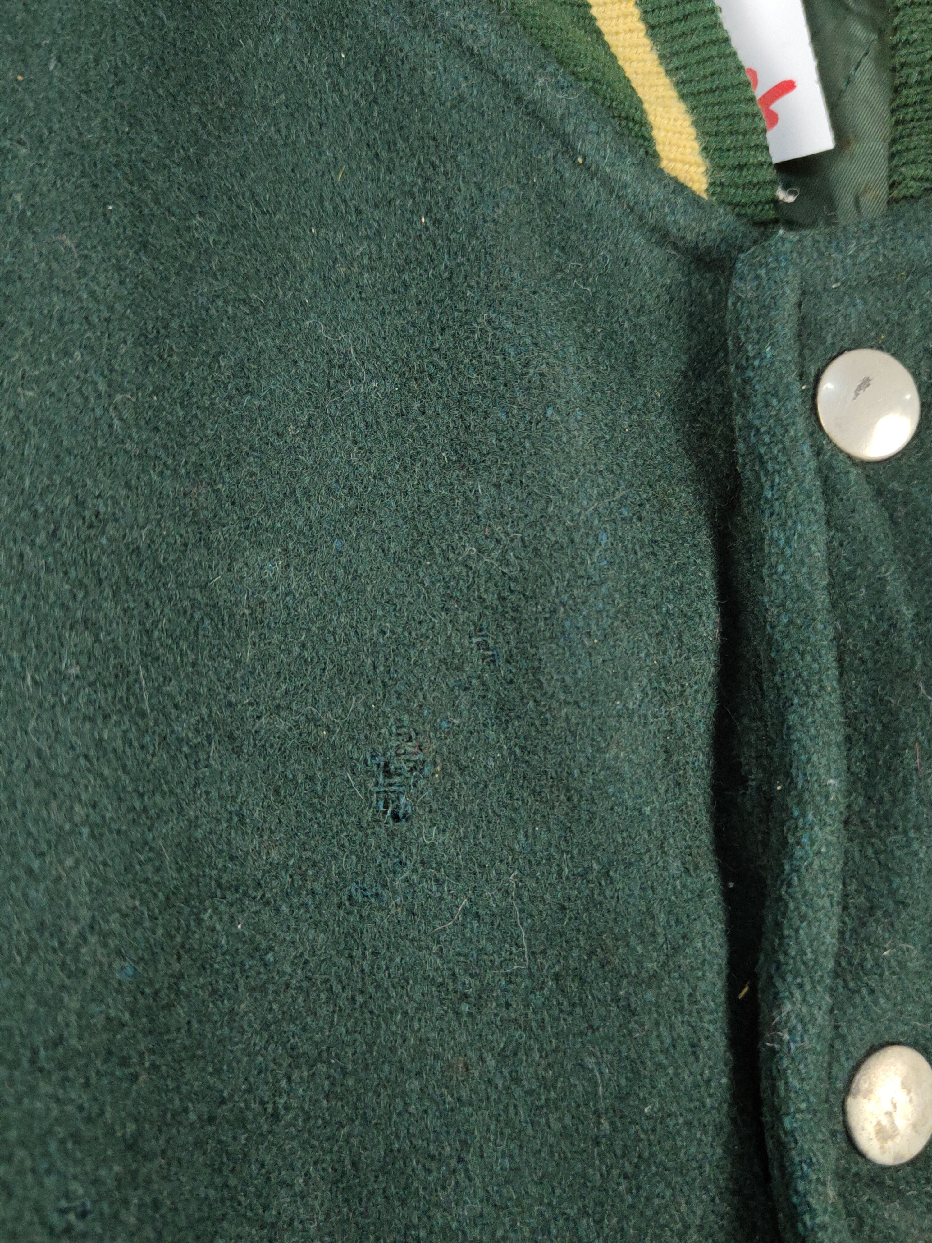 Melrose Men's Melrose Dark Green Leather Varsity Jacket #W1226 Size US L / EU 52-54 / 3 - 3 Thumbnail