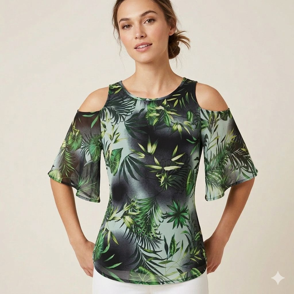 Vince Camuto Vince Camuto Size XXS Blouse Floral Foliage Plants Black Size XXS / US 00 / IT 34 - 2 Thumbnail