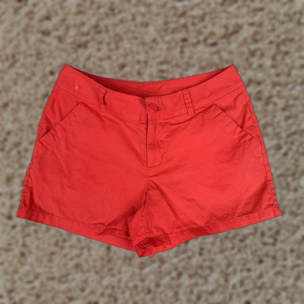 Vintage Columbia Shorts Womens 8 Red Chino Twill Cotton Flat Front Hiking Casual Travel Size 30" / US 8 / IT 44 - 1 Thumbnail