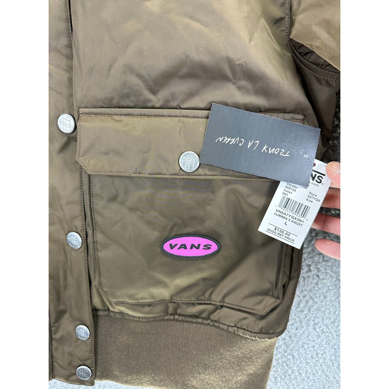 Vans Vans Jacket Womens Large Brown Curren X Knost Satin Bomber L Size L / US 10 / IT 46 - 12 Thumbnail