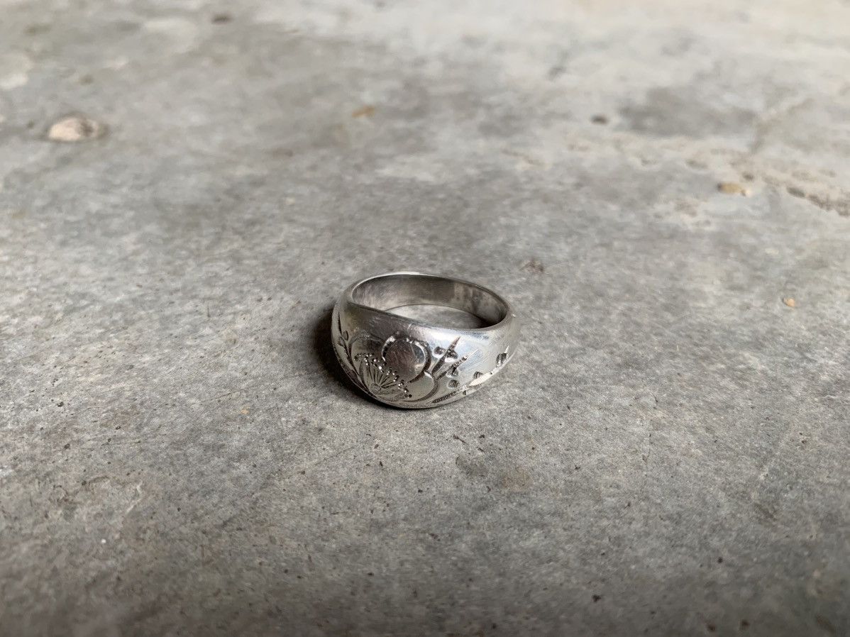 Sterling Silver 10gram Flower Grave Silver Ring 925 size 16 Size ONE SIZE - 1 Thumbnail
