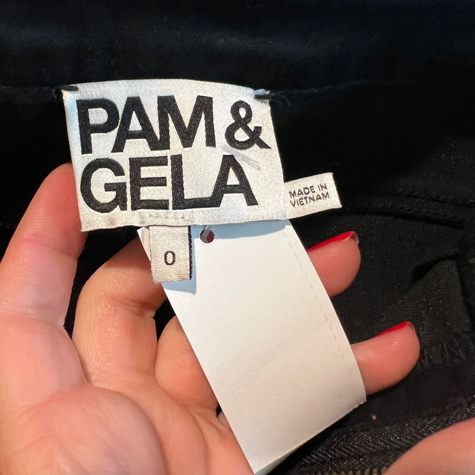 Pam & Gela Pam & Gela Vegan Leather Skinny Pants with Front Tie Detail Size 25" / US 0 / IT 36 - 3 Thumbnail