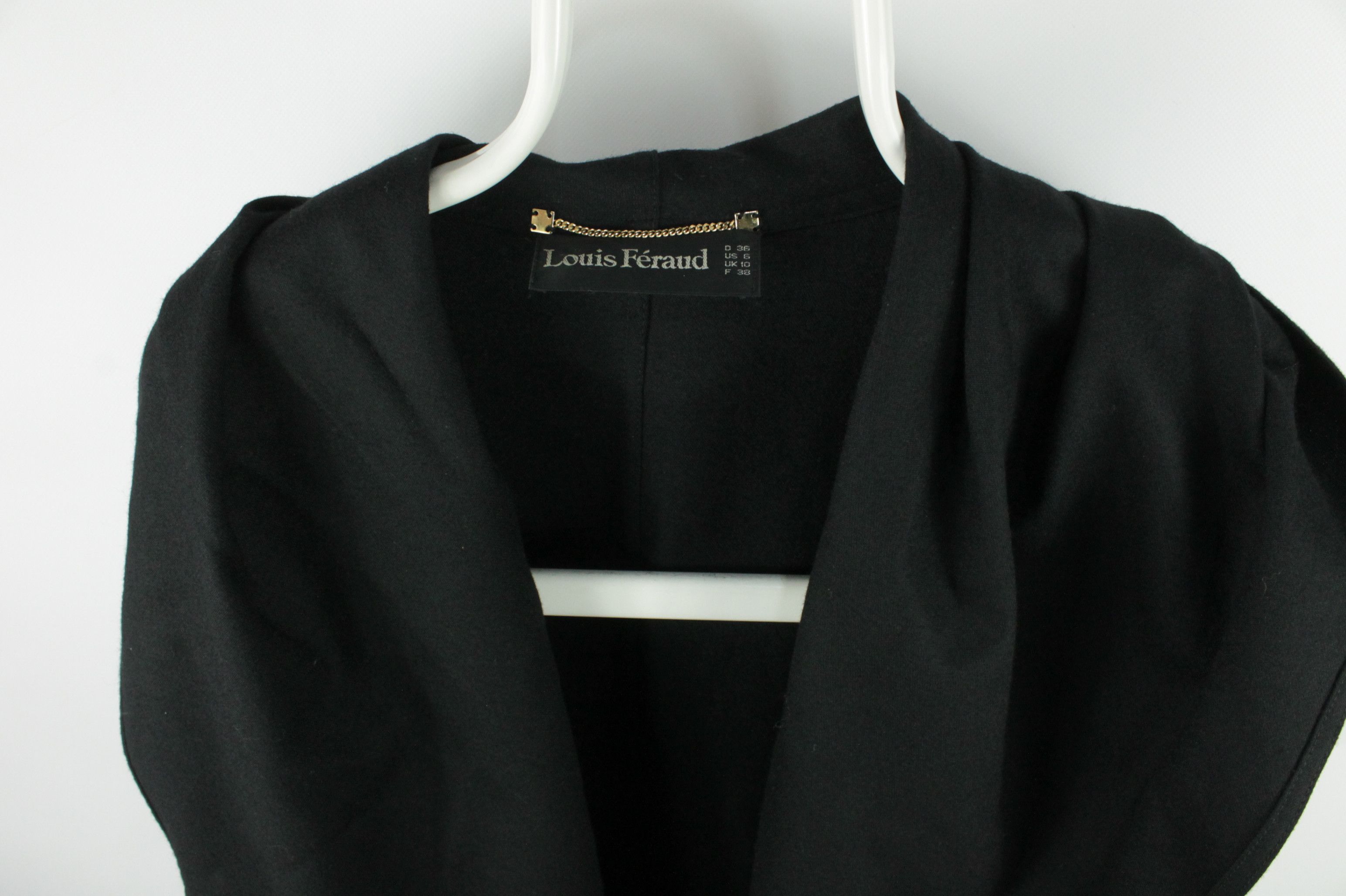Louis Feraud Vintage 1980 Louis Feraud Black Wool Hooded Cape Coat Size M / US 6-8 / IT 42-44 - 5 Thumbnail