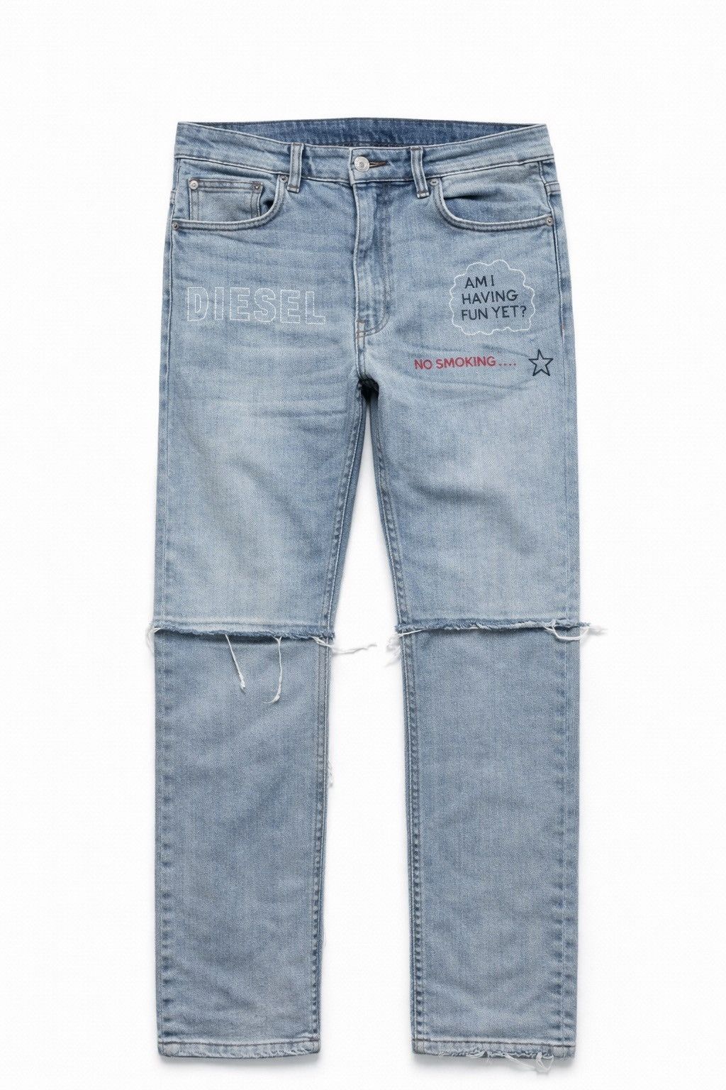 Diesel Diesel Big Logo Denim Jeans Light Blue Size US 34 / EU 50 - 1 Thumbnail