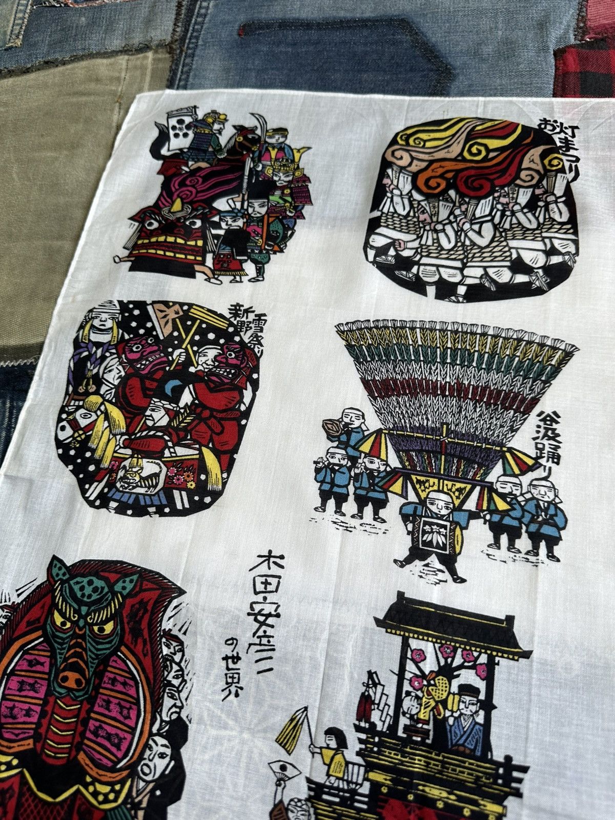 Vintage Vintage Japanese Art Handkerchief/ Neckerchief/ Bandana Size ONE SIZE - 5 Thumbnail