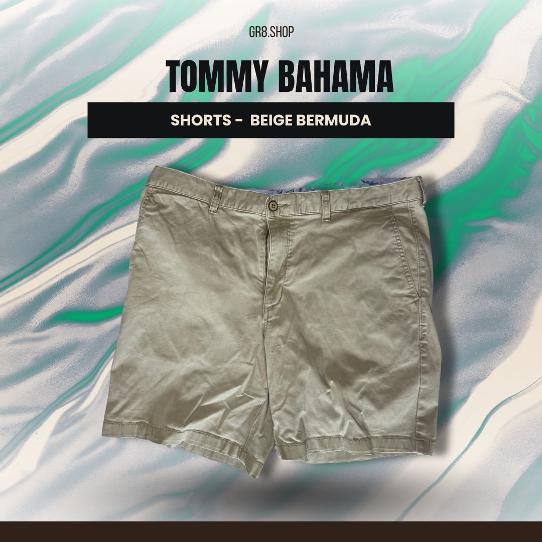 Tommy Bahama Tommy Bahama Mens Beige Bermuda Shorts Size 38" Cotton Blend Size US 38 / EU 54 - 1 Thumbnail
