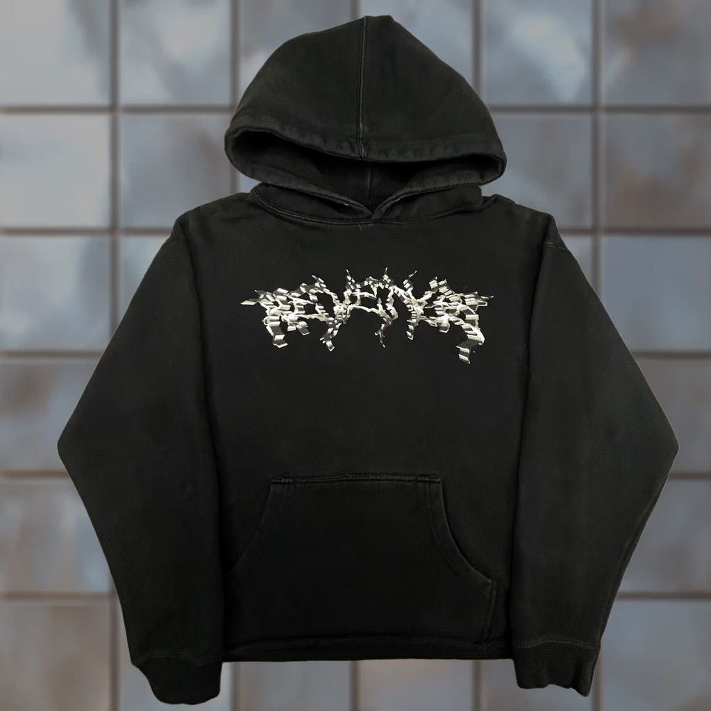 Revenge Revenge Hoodie Mens M Black Graphic Print Front Back Punk Anarchy Logo 90s Streetwear Size US M / EU 48-50 / 2 - 1 Thumbnail