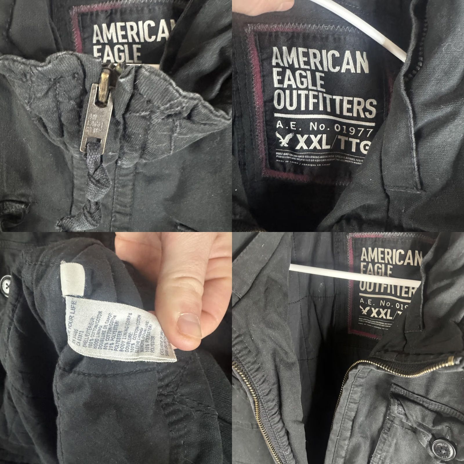 American Eagle Outfitters American Eagle Outfitters Jacket Mens 2XL Black Canvas Military Full Zip Lined Size US XXL / EU 58 / 5 - 8 Thumbnail