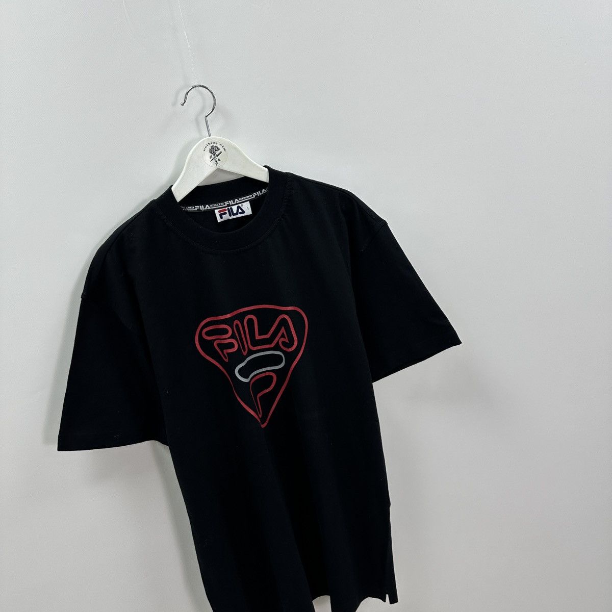 Fila Vintage 00s Fila Oversize big logo blakc tee Italy y2k hype Size US L / EU 52-54 / 3 - 3 Thumbnail