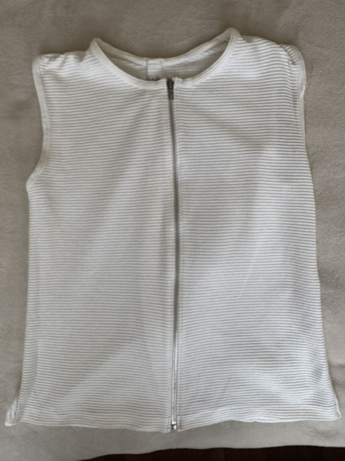 Yohji Yamamoto Yohji Yamamoto white ribbed zip up vest Size US M / EU 48-50 / 2 - 2 Thumbnail