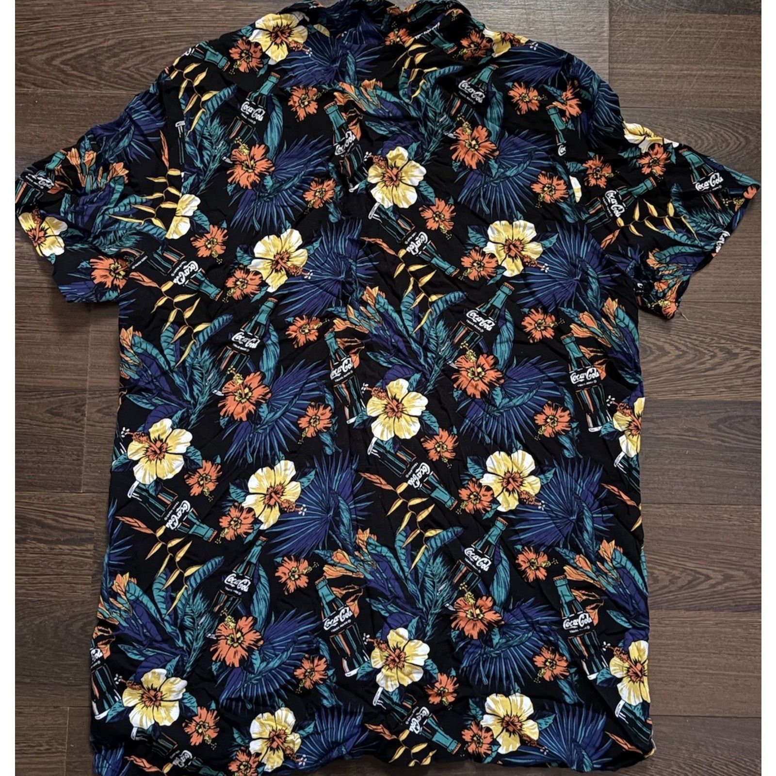 Coca Cola Coca-Cola Mens Tropical Short Sleeve Floral Button Shirt SzL Size US L / EU 52-54 / 3 - 2 Thumbnail