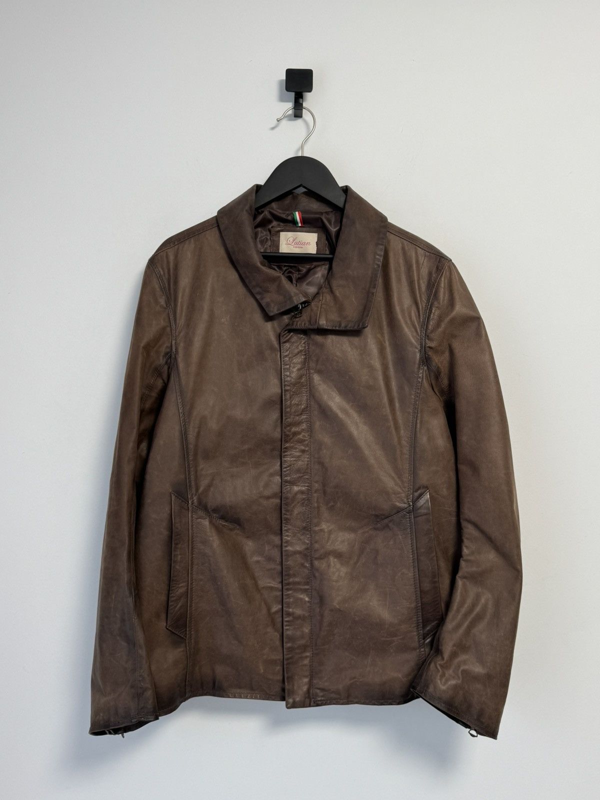 Other LUTIAN VENEZIA Leather Blazer Classic Lamb Nappa Brown Size US L / EU 52-54 / 3 - 1 Thumbnail