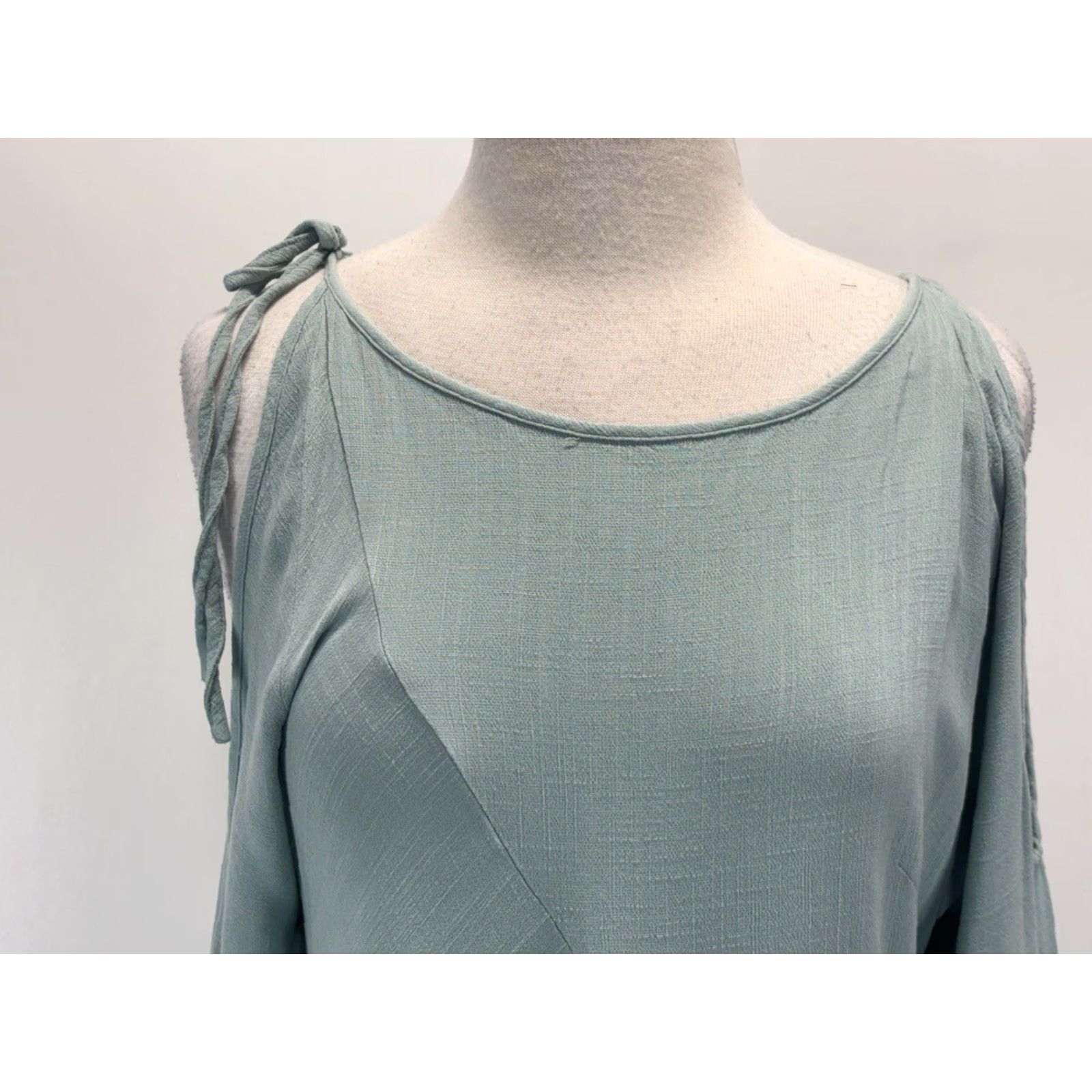 Free People FREE PEOPLE Asymmetrical Long Sleeve Tunic Dress Small Blue Green Womens Size S / US 4 / IT 40 - 5 Thumbnail