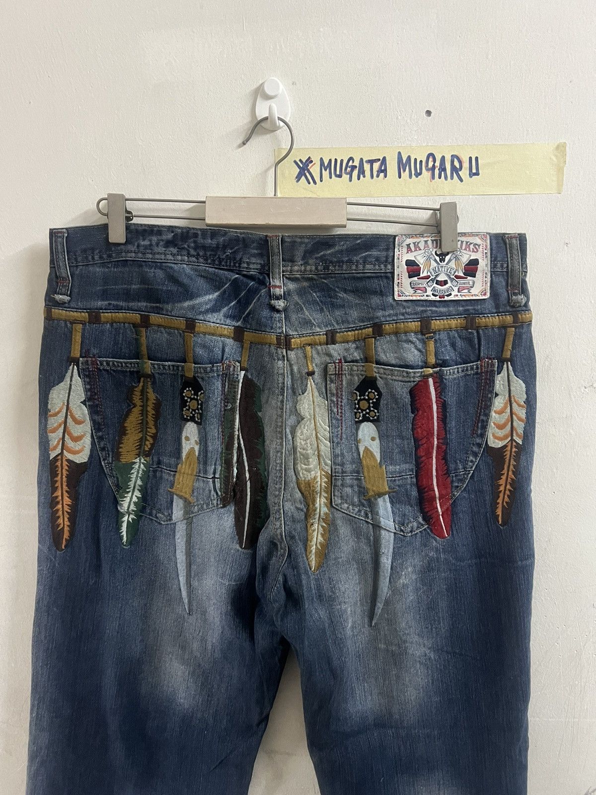 Japanese Brand NAVAJO DENIM AKADEMİK EMBROIDERY DISTRESSED DENIM PANT Size US 38 / EU 54 - 2 Thumbnail