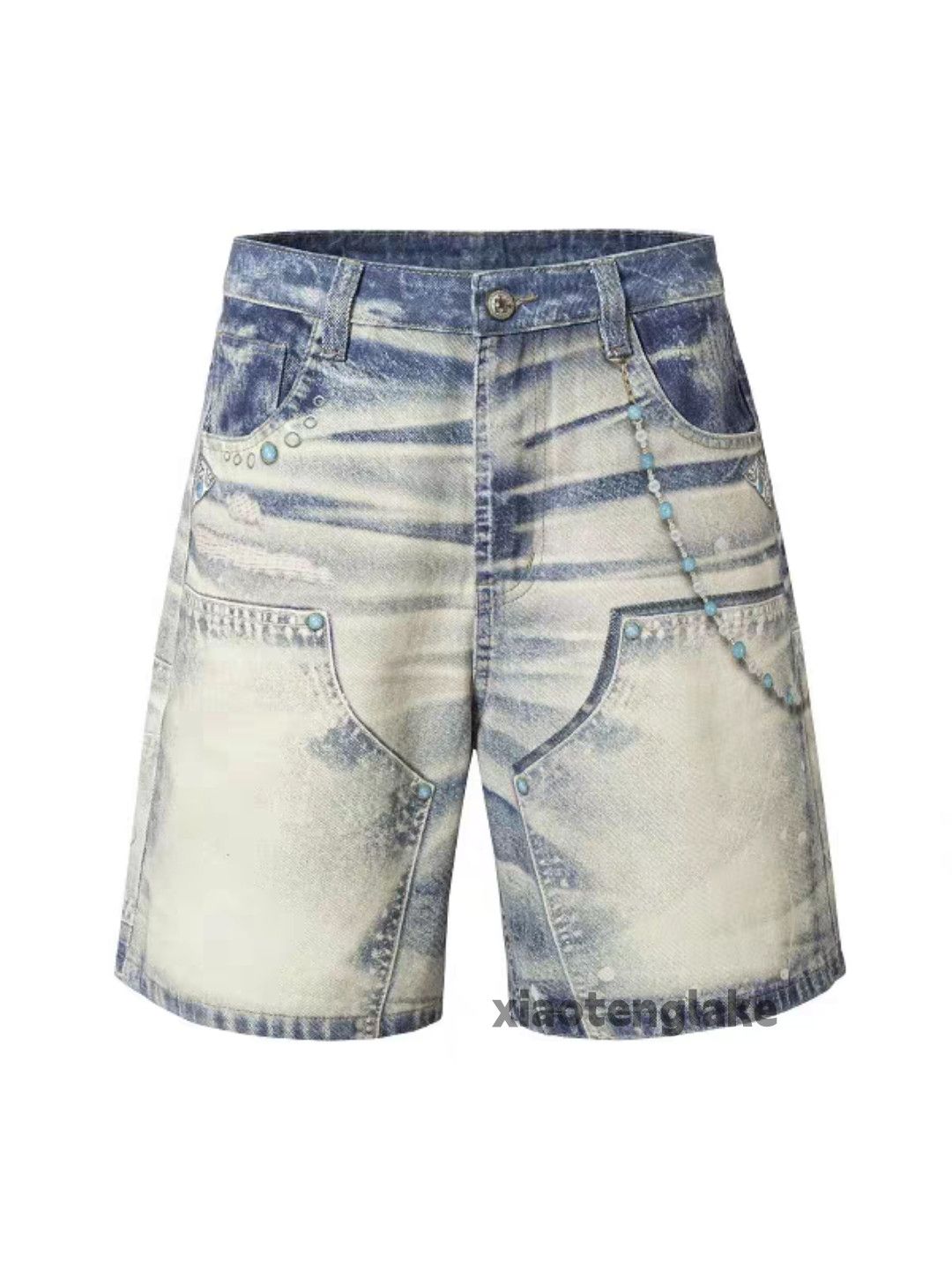 Jean × Vintage Utility unisex carpenter skate hiphop digital print shorts Size US 34 / EU 50 - 7 Thumbnail