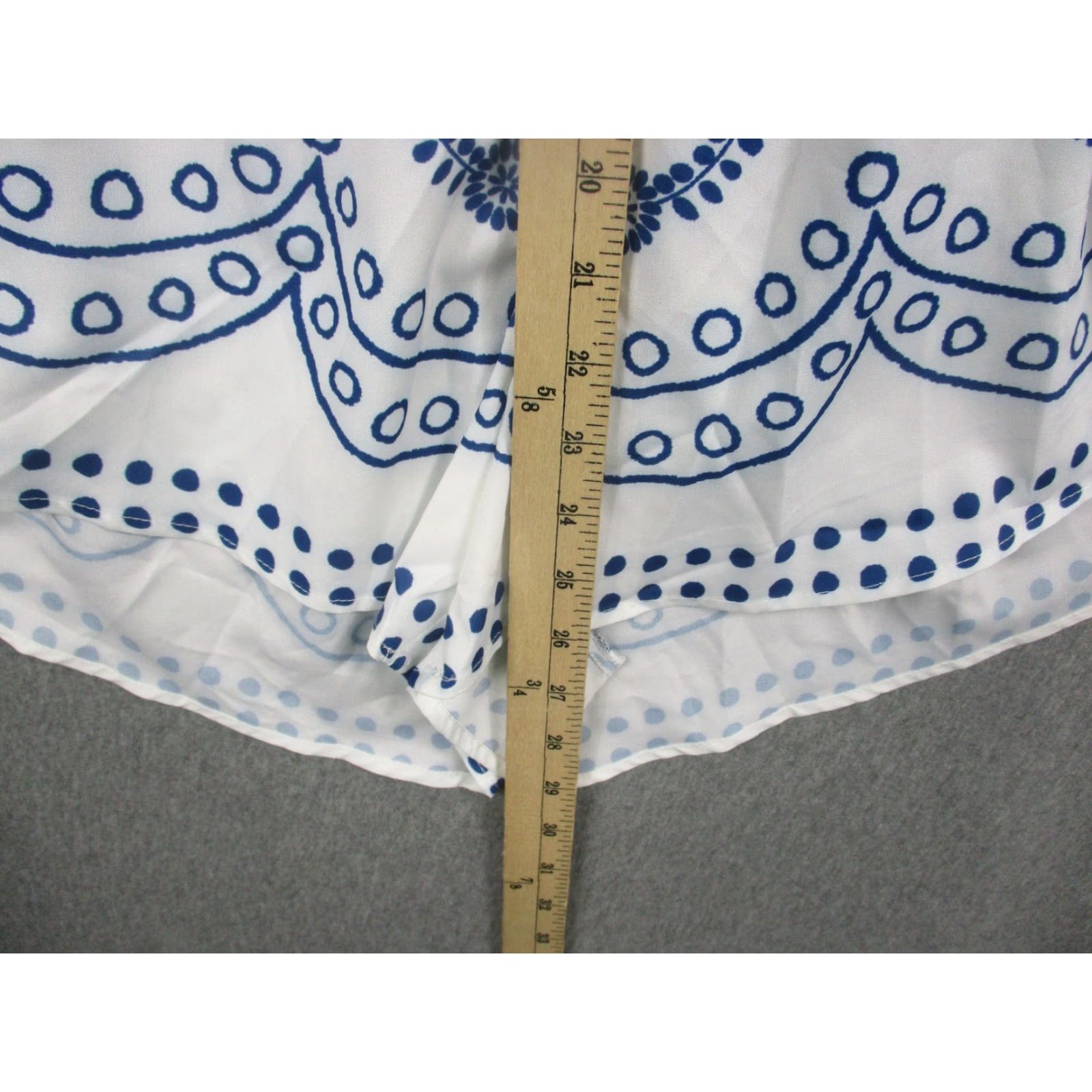 Shein Emery Rose Romper Womens Large White Blue Ruffle Strap Tie Back Boho Print Size 36" / US 14 / IT 50 - 4 Thumbnail