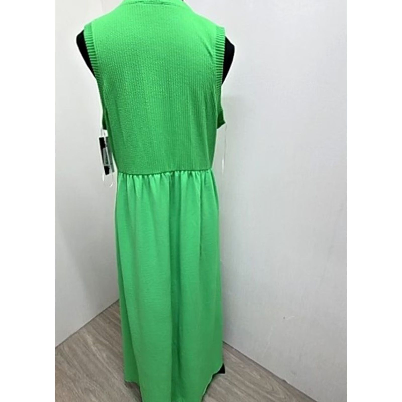 Isaac Mizrahi Isaac Mizrahi Green Maxi Dress Sleeveless Crew Neck Ruched Waist L Size L / US 10 / IT 46 - 3 Thumbnail