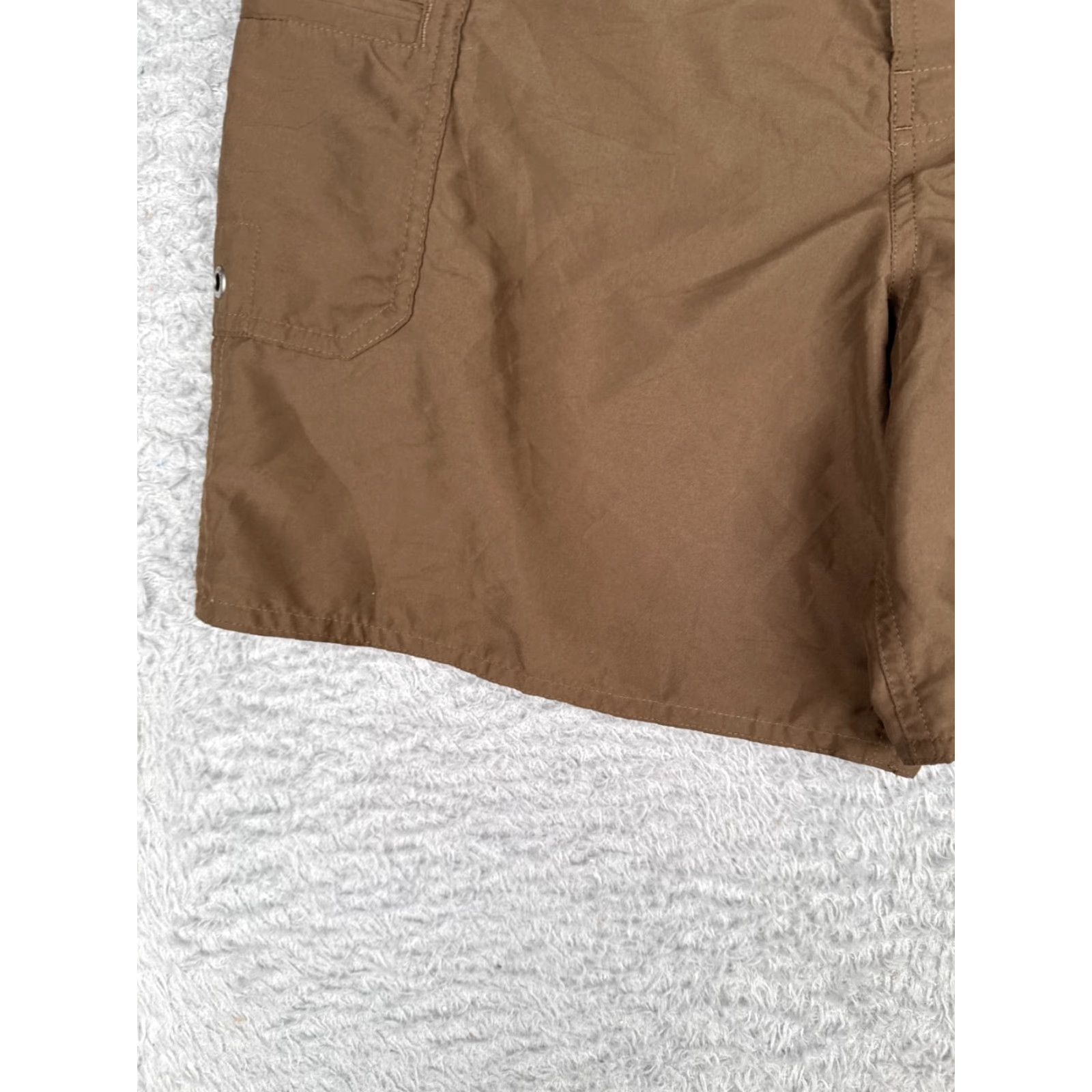 Patagonia Patagonia Women's Bottom Swim Trunks Brown 6" Cargo Boardshorts 32x6 Pockets Nylon 100% Striped Beach Surf Size ONE SIZE - 3 Thumbnail