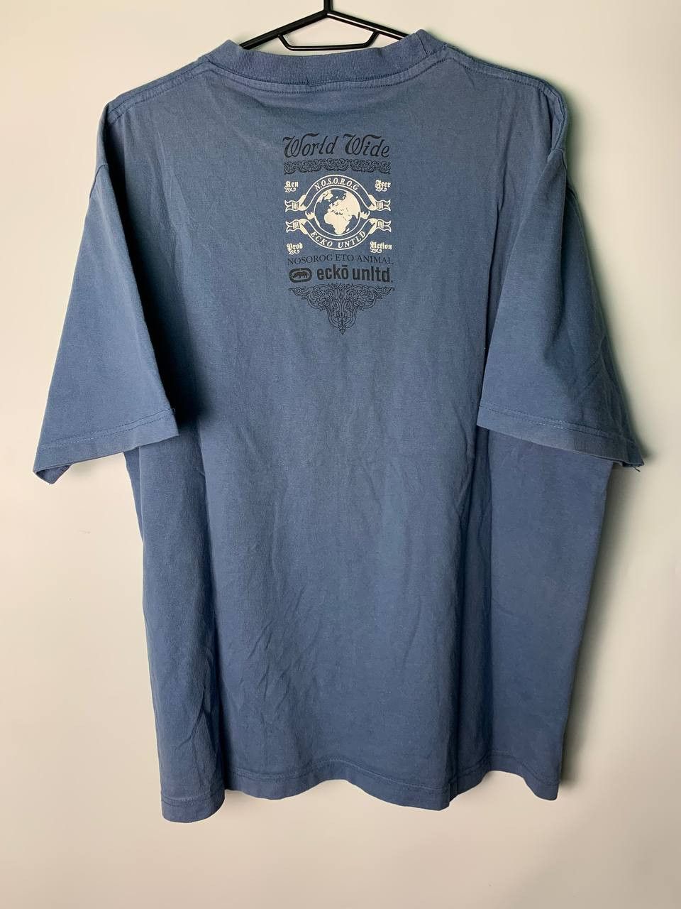 Ecko Unltd. Vintage Ecko Unltd Blue Graphic Logo Rhino T Shirt Size US L / EU 52-54 / 3 - 2 Thumbnail