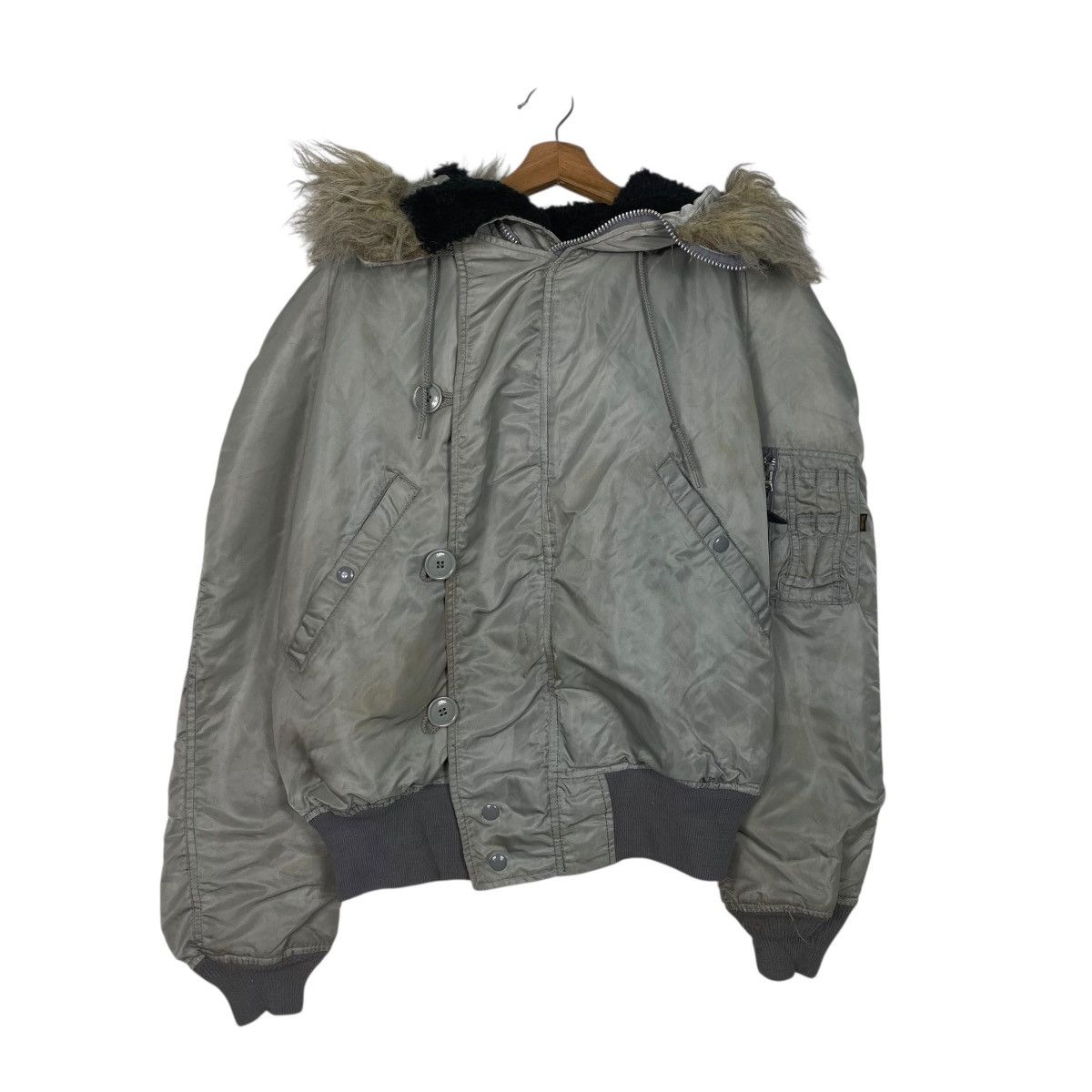 USA製 ALPHA type N2B flight jacket N-2B Alpha Industries Men's N-2B Short Waist Parka (XS, Black) at