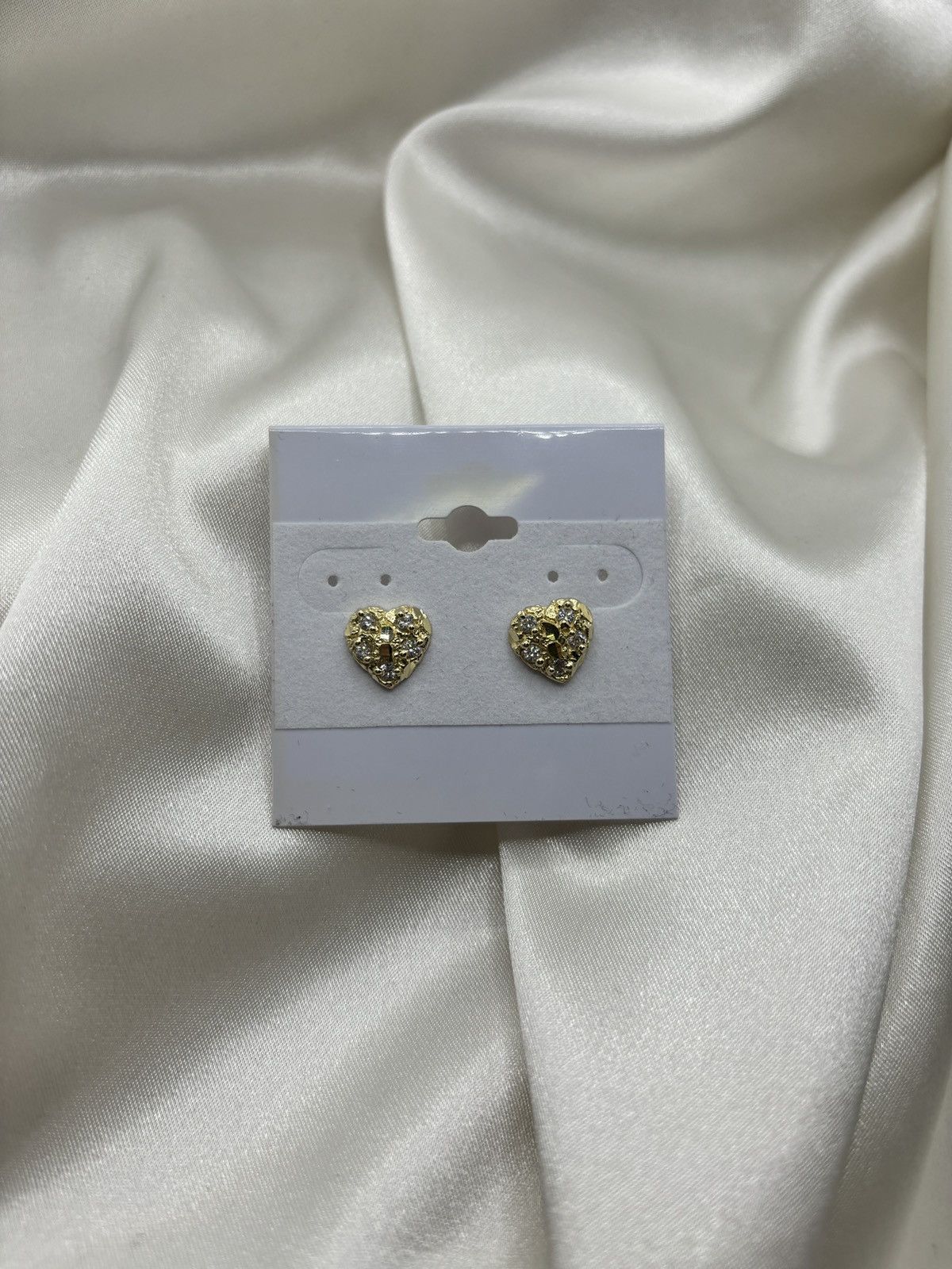 Other 10K Cz Heart Nugget Earrings Size ONE SIZE - 9 Thumbnail