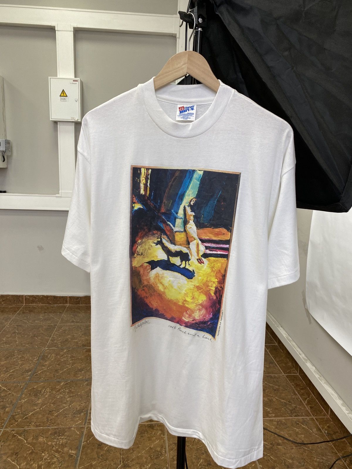 Vintage 90s James Michalopoulos T-shirt Monet style rare Y2K