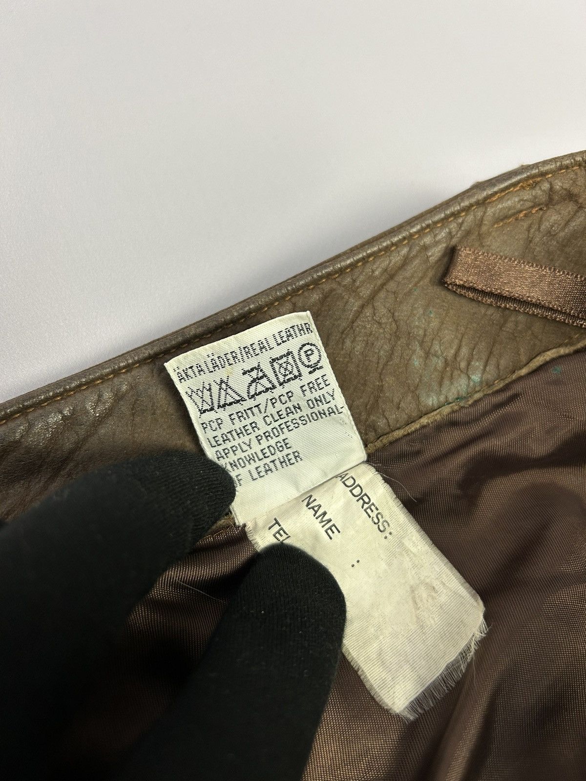 Genuine Leather × Vintage Rock n Blue Brown Leather Pants Size W31 L34 Vintage 90s Size US 31 - 7 Thumbnail