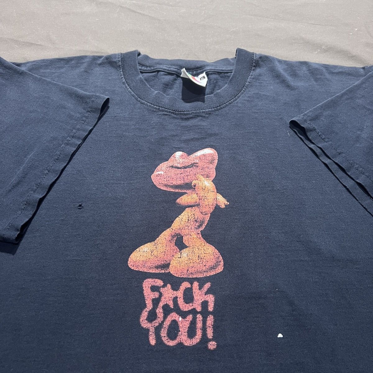 Vintage Y2K FUCK YOU Graphic Streetwear XL Thrashed Faded Hiphop Size US XL / EU 56 / 4 - 1 Thumbnail